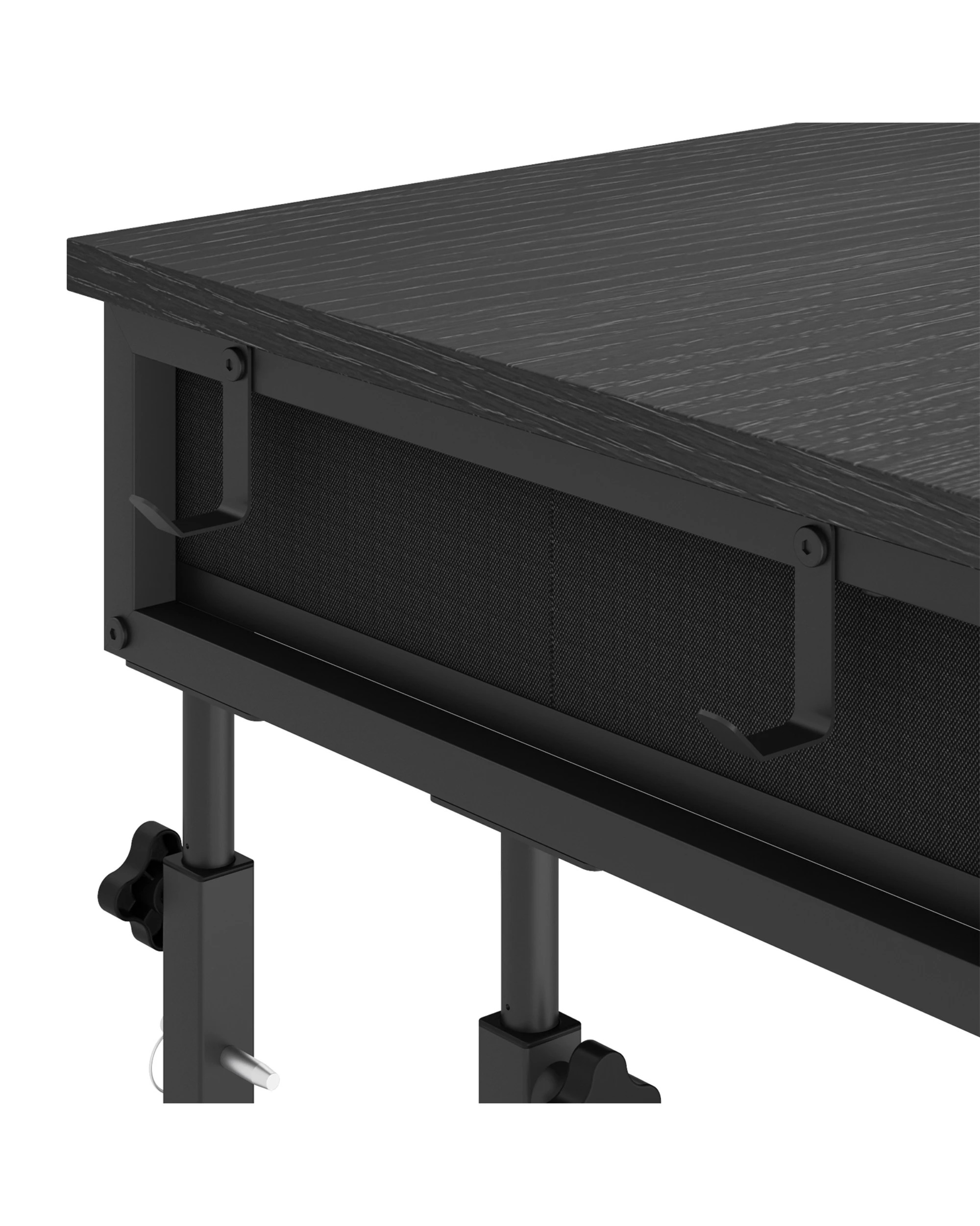 7 Advwin Small Portable Rolling Standing Desk Adjustable Height with 2 Fabric Drawers - Black, 7 of 9