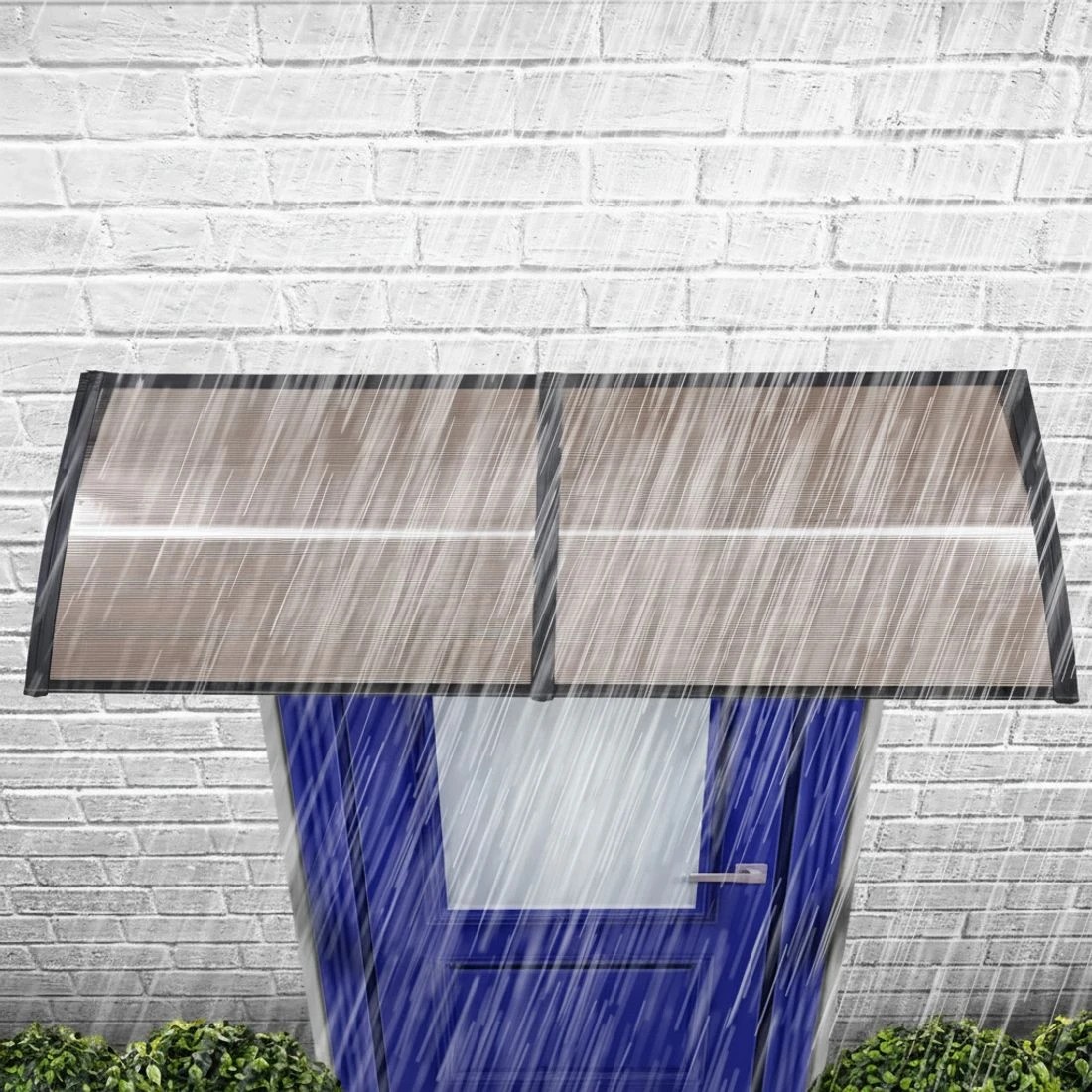 6 Instahut Window Door Awning 0.8mx2m - Brown, 6 of 9