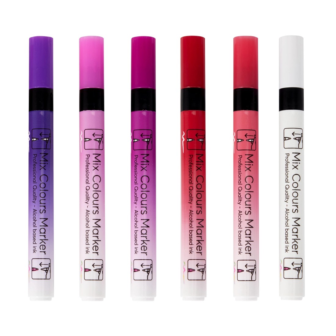 2 6 Pack Mix Colour Markers - Lilac, 2 of 4