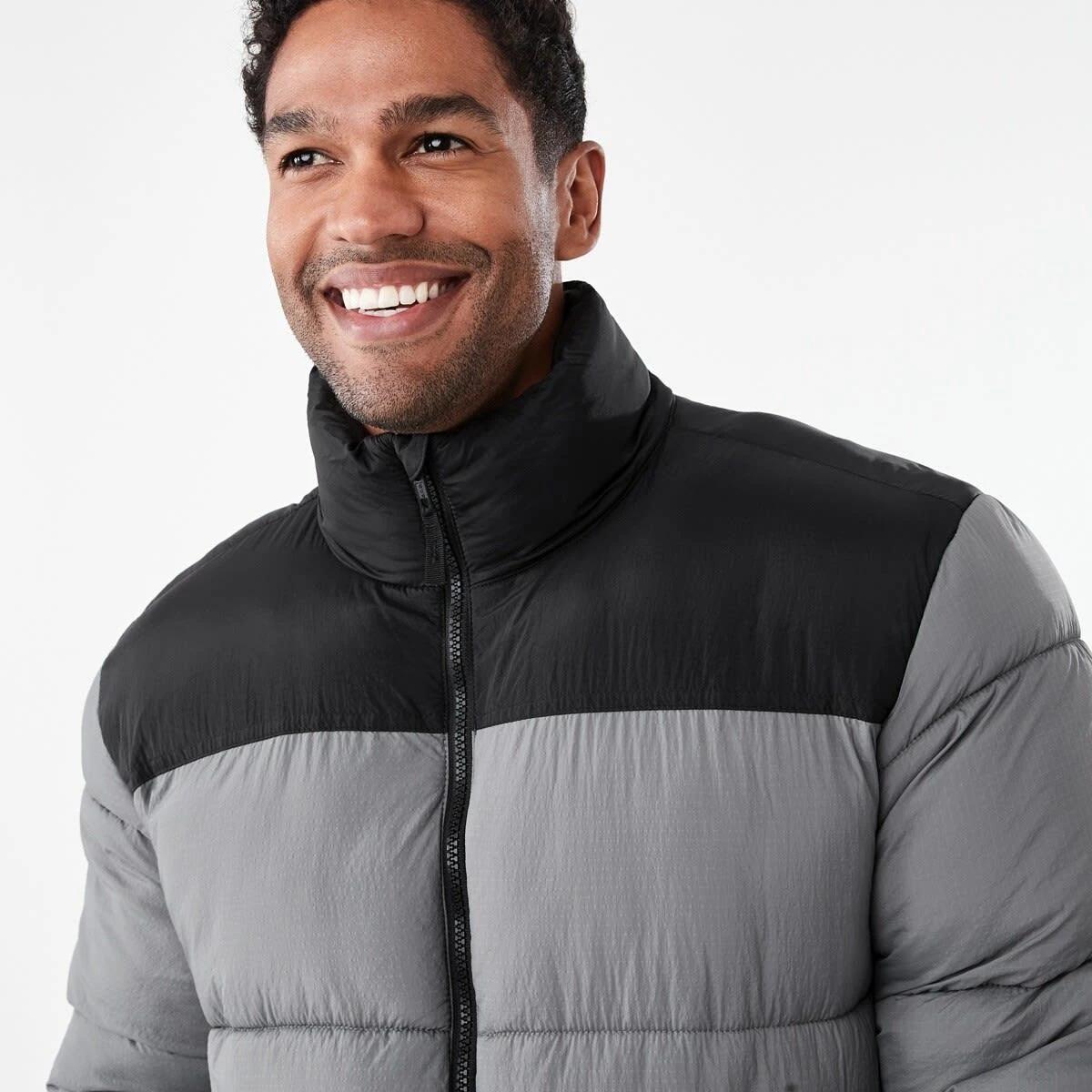 5 Active Mens Outdoor Funnel Contrast Puffer Jacket Quietshade, 5 of 7