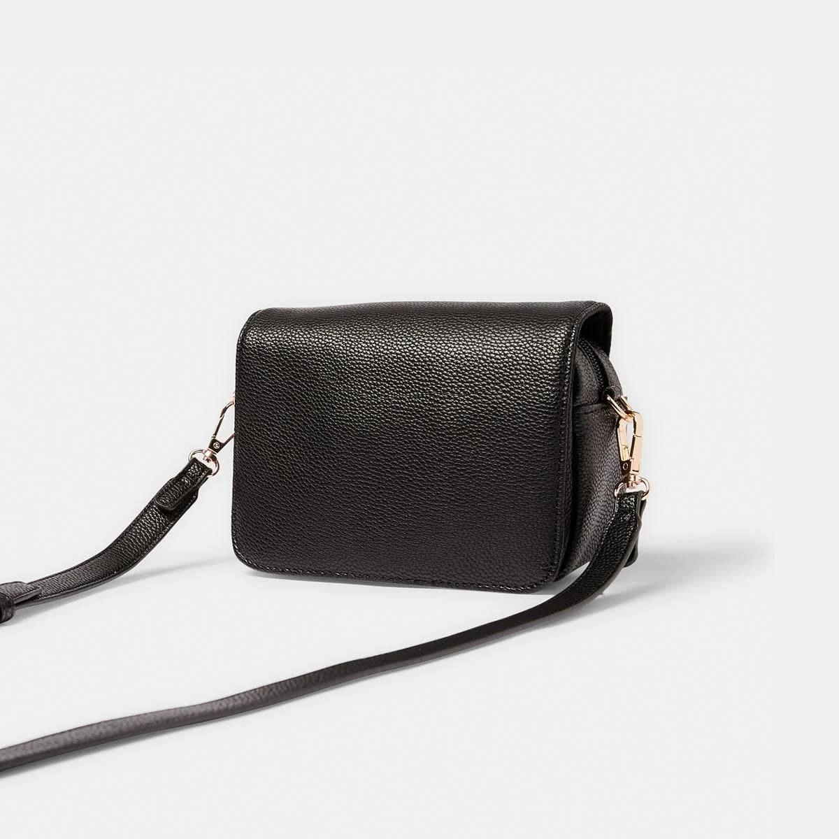 2 Front Flap Crossbody Bag Black, 2 of 5
