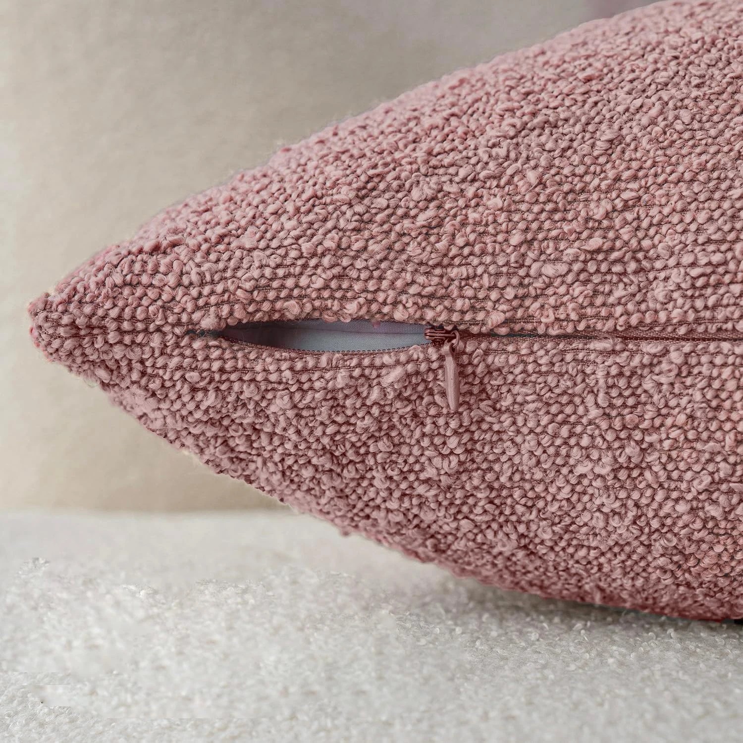 4 Gioia Casa 2-Pack Bouclé European Pillowcases 65x65cm - Pink, 4 of 4