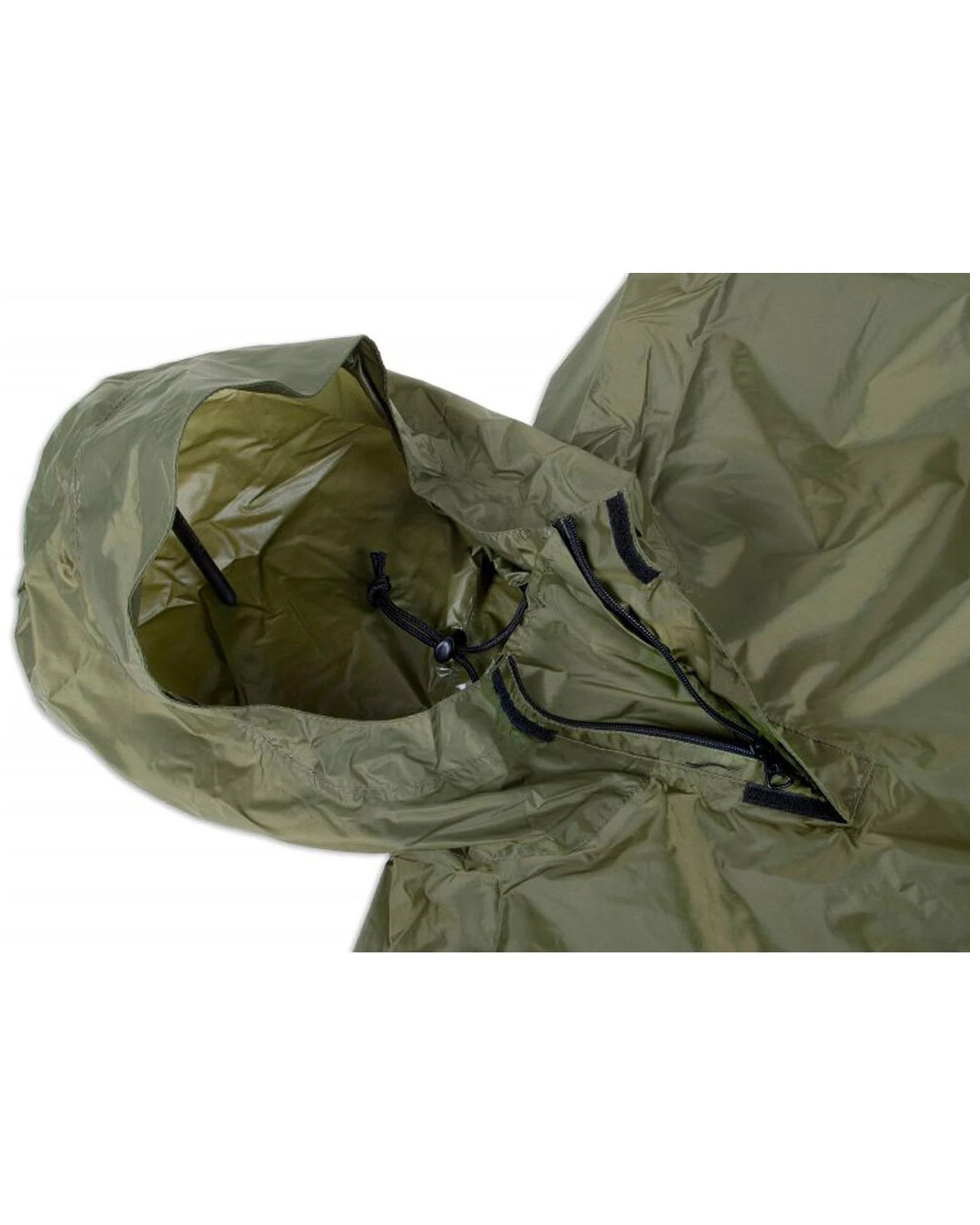 3 Tatonka Poncho 2 M-L PU-Coated Polyester Hood With Drawstring Storm Protection - Green, 3 of 4