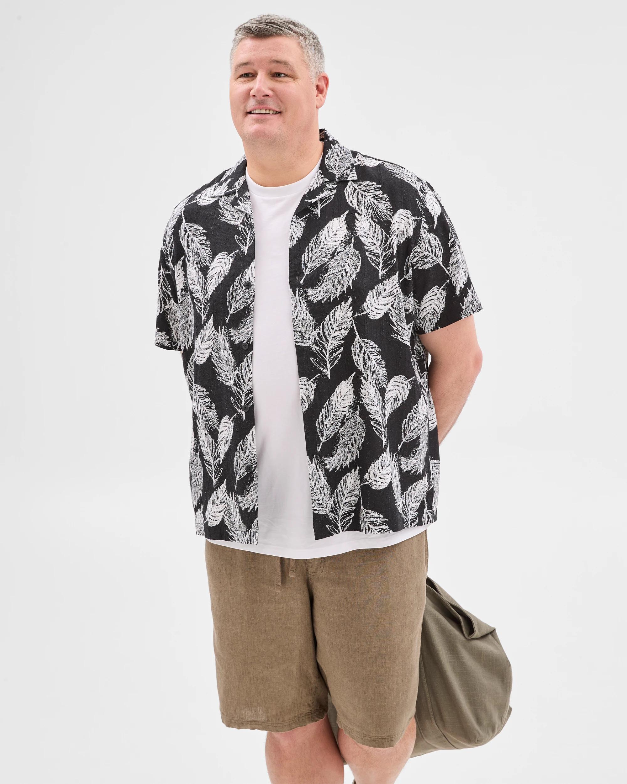 1 Target Plus Size Print Shirt BLACK LEAF, 1 of 4