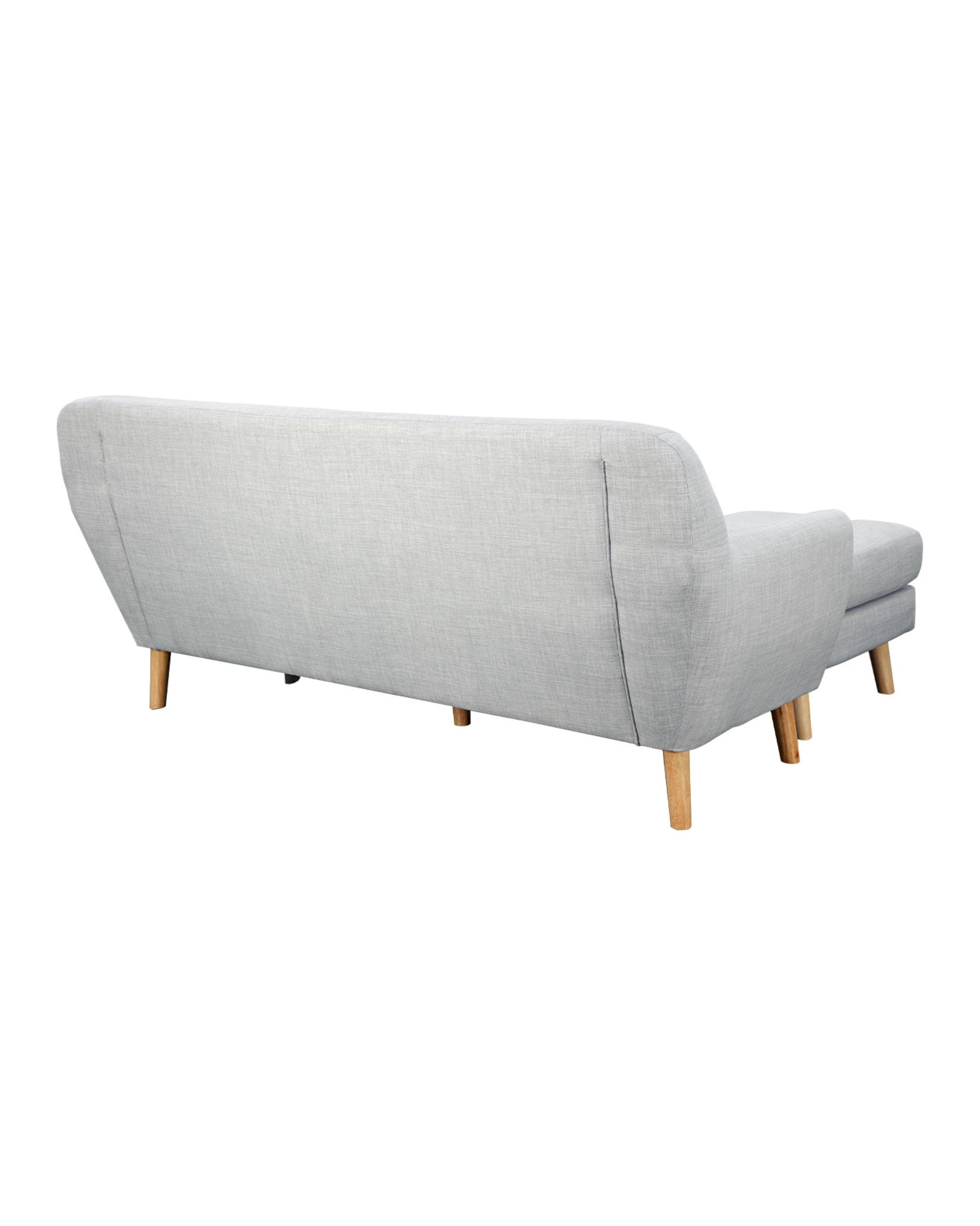 4 Sarantino Linen Corner Sofa Lounge L-shaped Chaise Light Grey, 4 of 10