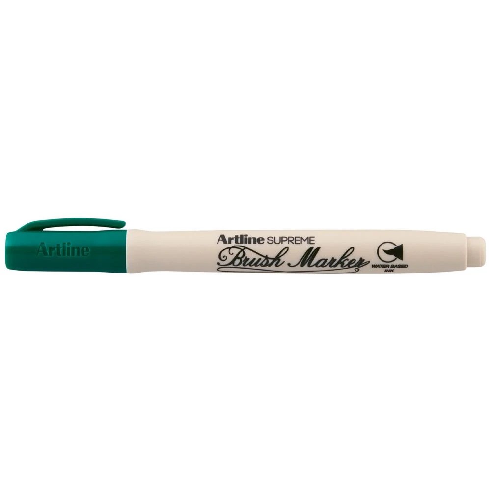 1 Artline Supreme Brush Marker Dark Green, 1 of 2