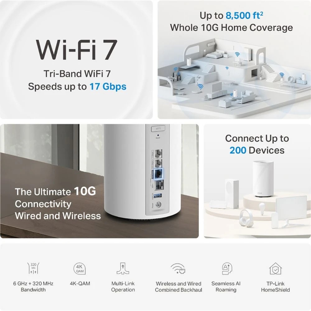 4 TP Link BE77 Mesh WiFi 7 System, 4 of 9