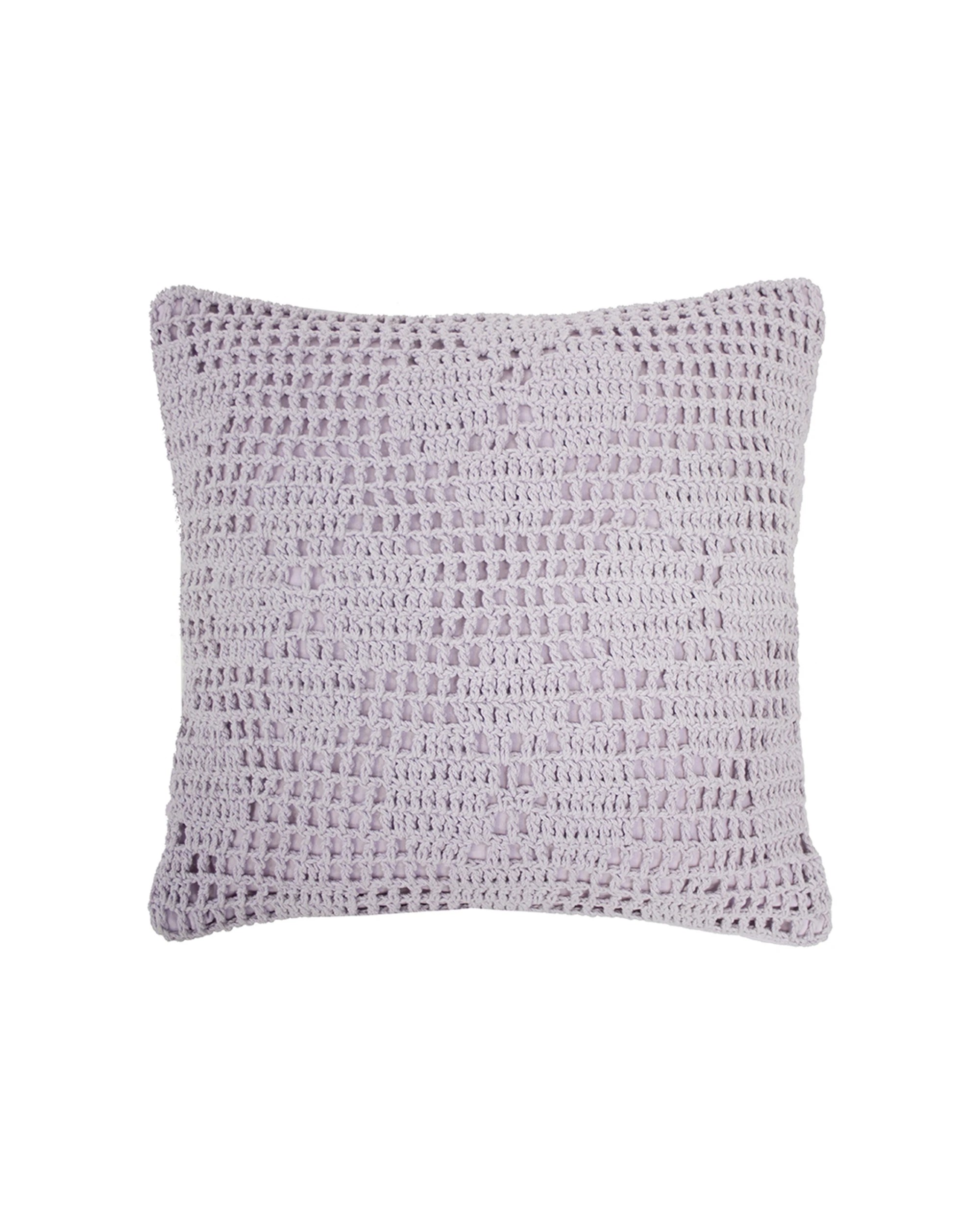 2 Bambury Callista Square Cushion Hand Crochet Cotton Floral Design - Purple, 2 of 2