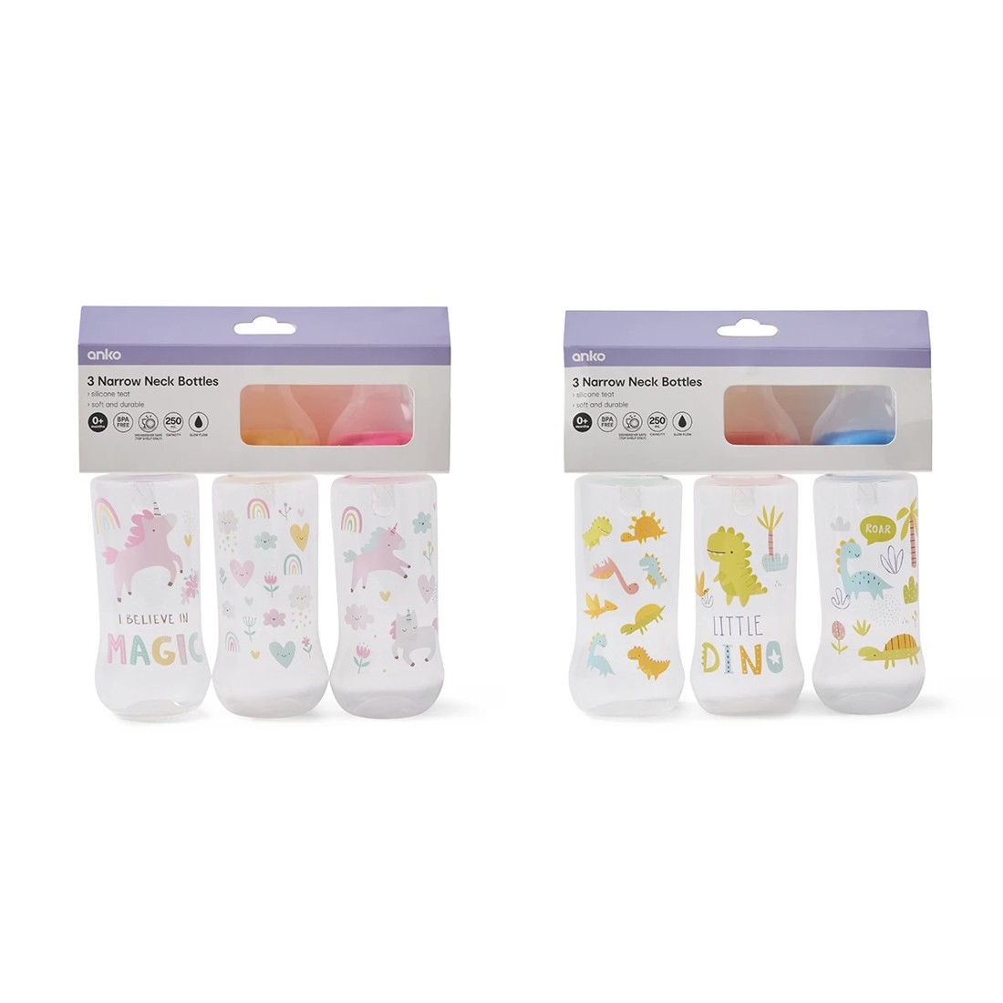 10 3 Pack Narrow Neck Bottles - Assorted, 10 of 10