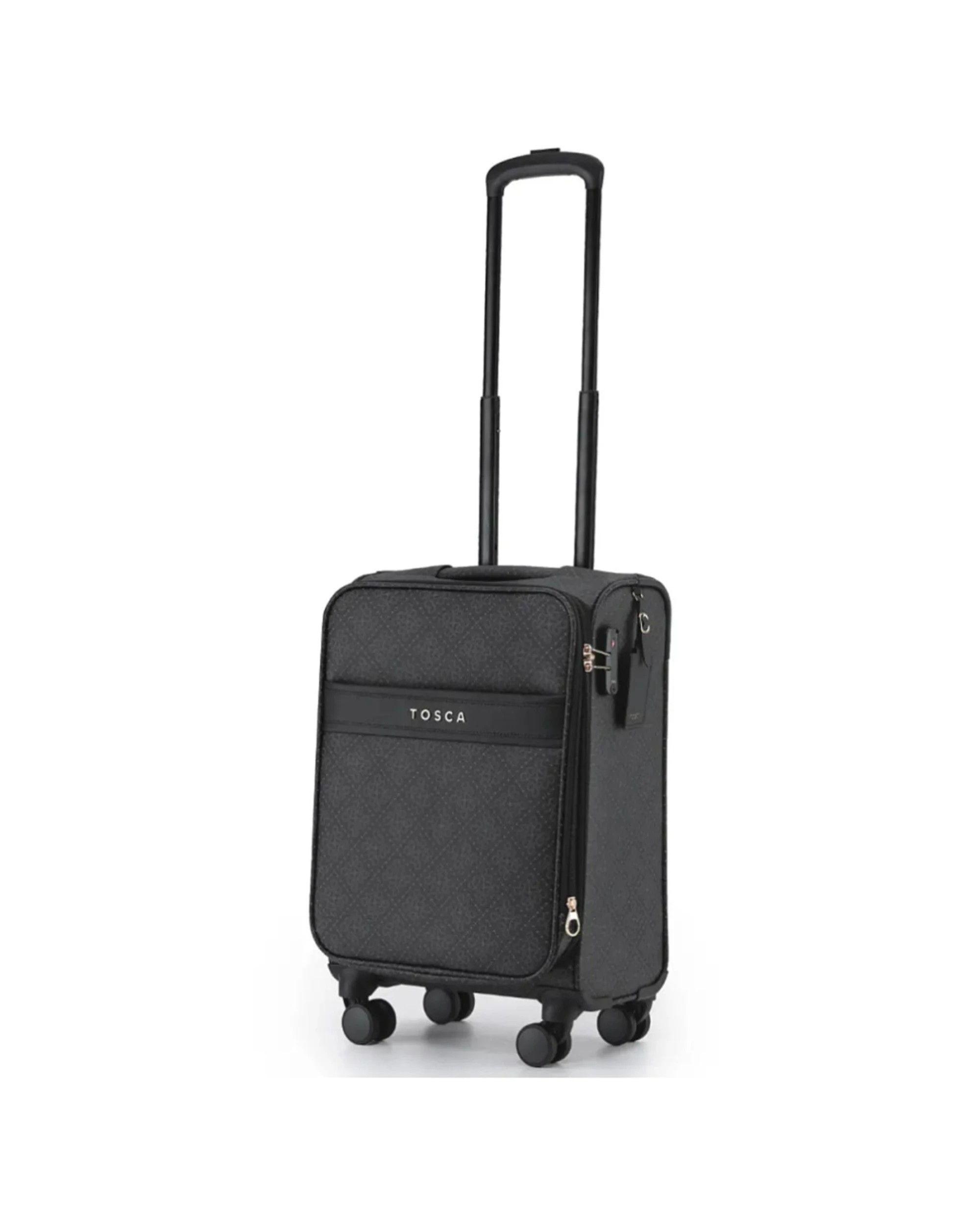 1 Tosca Willow 55 cm Carry-On Soft Shell Suitcase Travel Luggage Caviar - Charcoal, 1 of 3