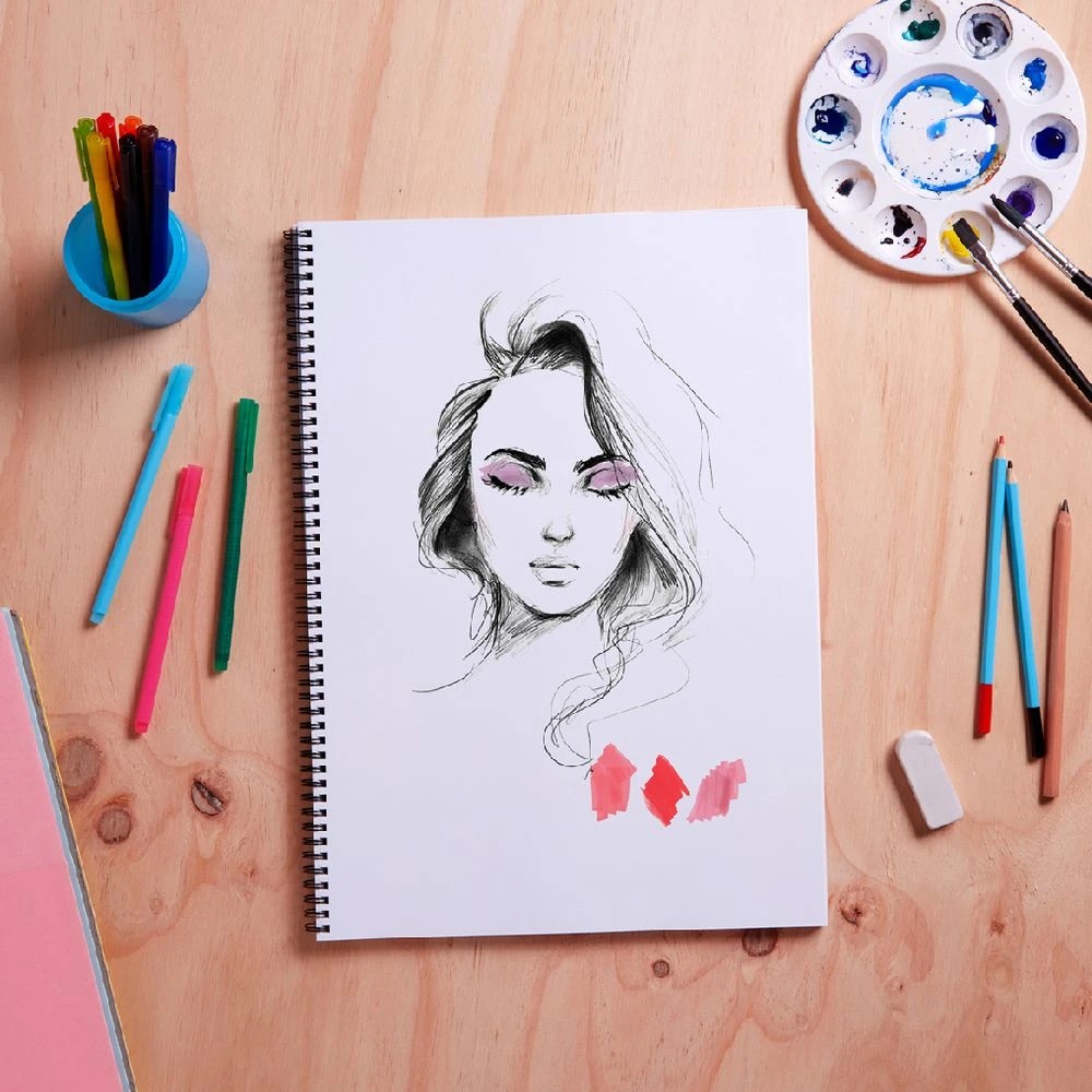 4 Reeves A4 Visual Art Diary 110gsm 60 Sheets Headphones, 4 of 5