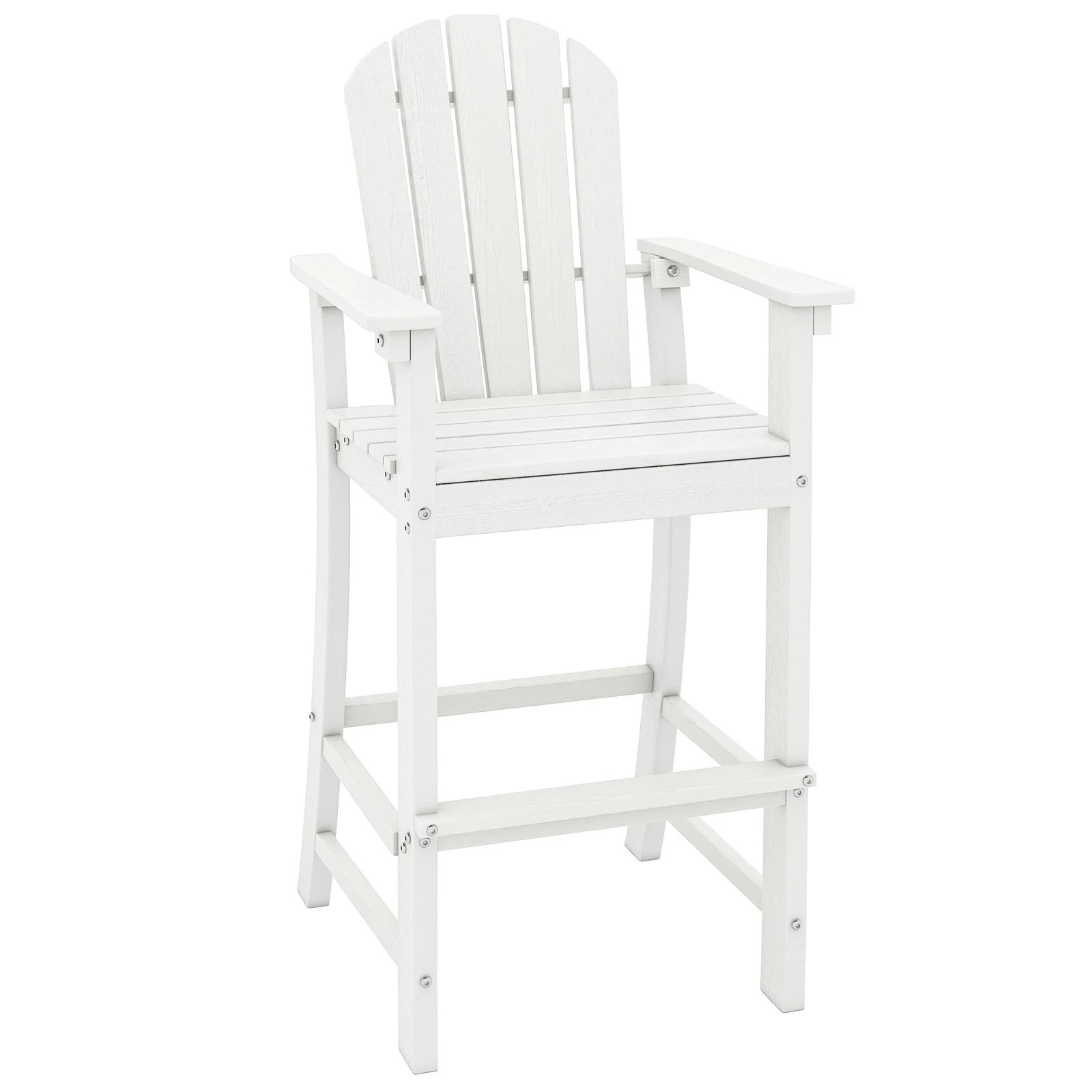 1 Costway 1.33M Tall HDPE Bar Stool Outdoor Adirondack Chair w/Footrest, 1 of 3