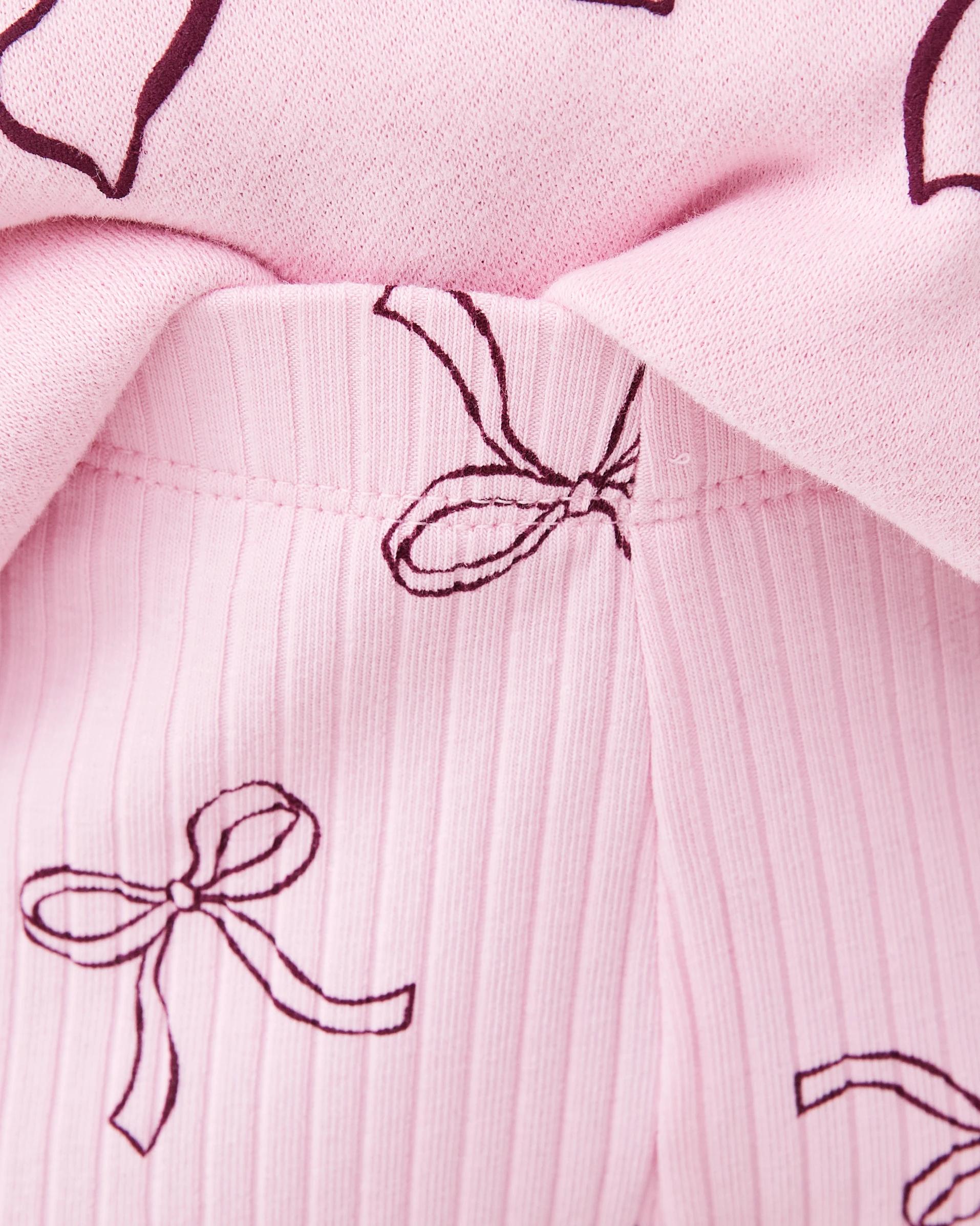 7 Oversized Crew Neck Top and Legging Set Pnk Bows, 7 of 8