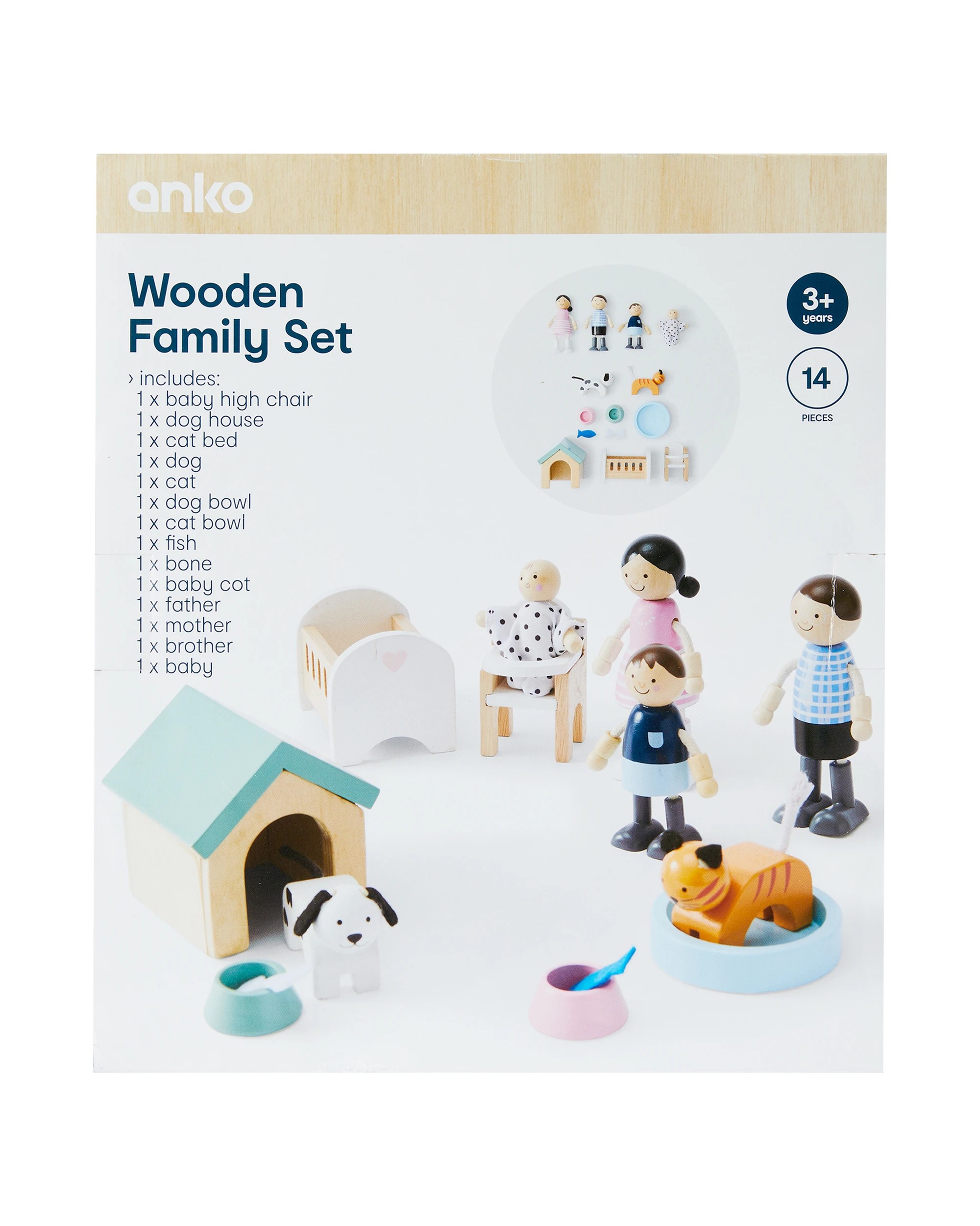 8 14 Piece Wooden Family Set, 8 of 8