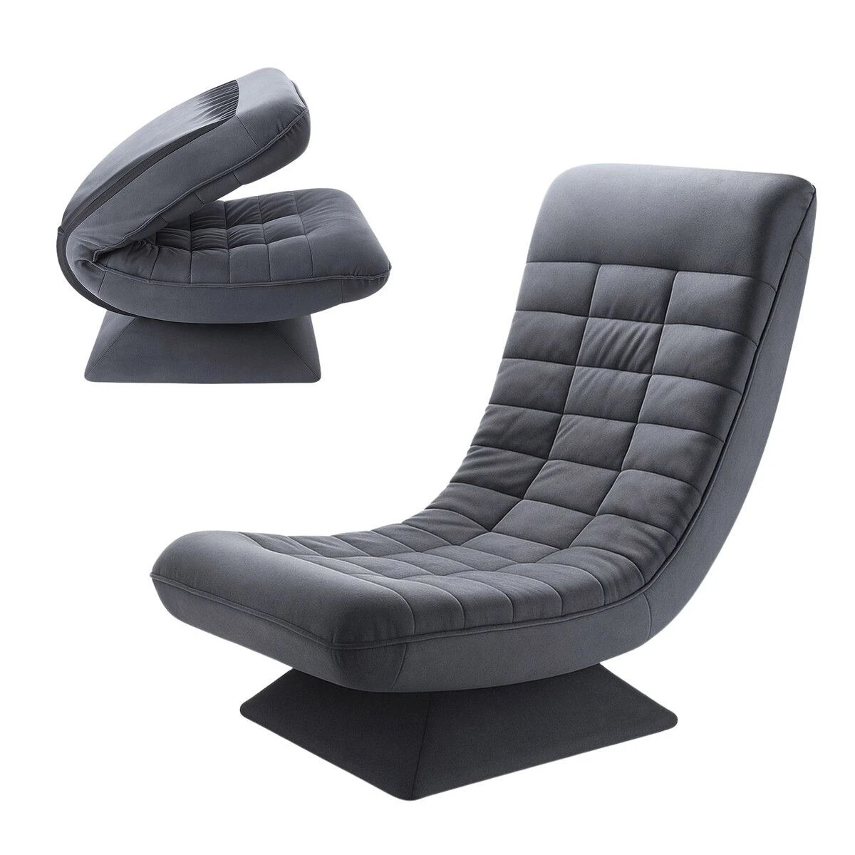1 Ausway Foldable Chair Couch Recliner 360 Degree Swivel Lazy Lounger Adjustable, 1 of 1
