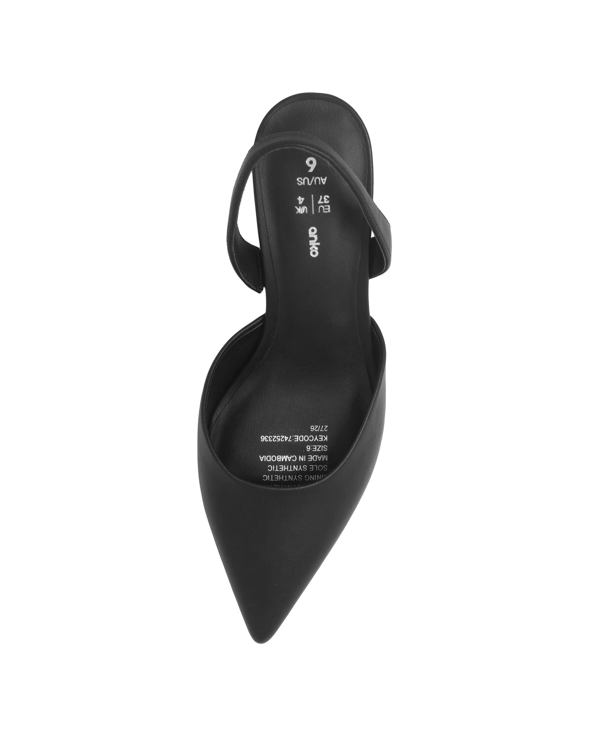 3 Two Part Slingback Heels Black, 3 of 5