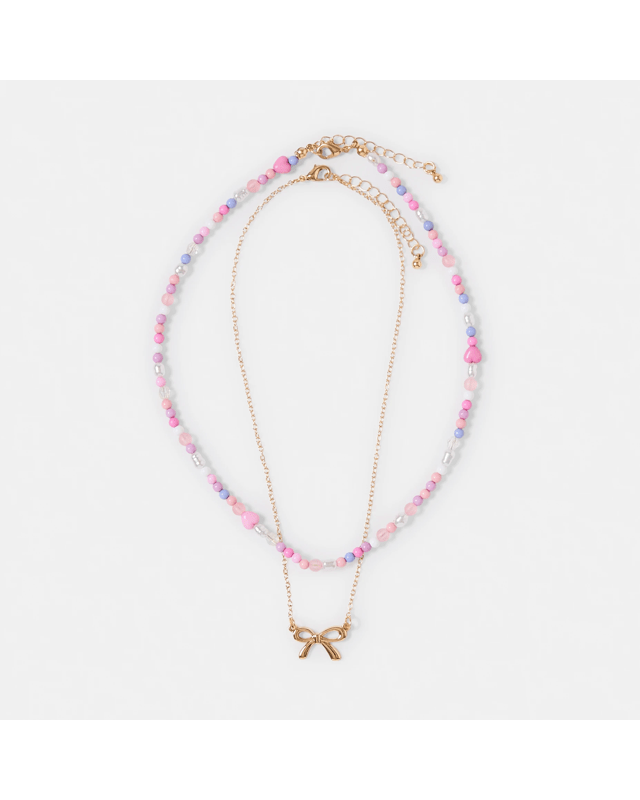 2 Pack Bow Necklace