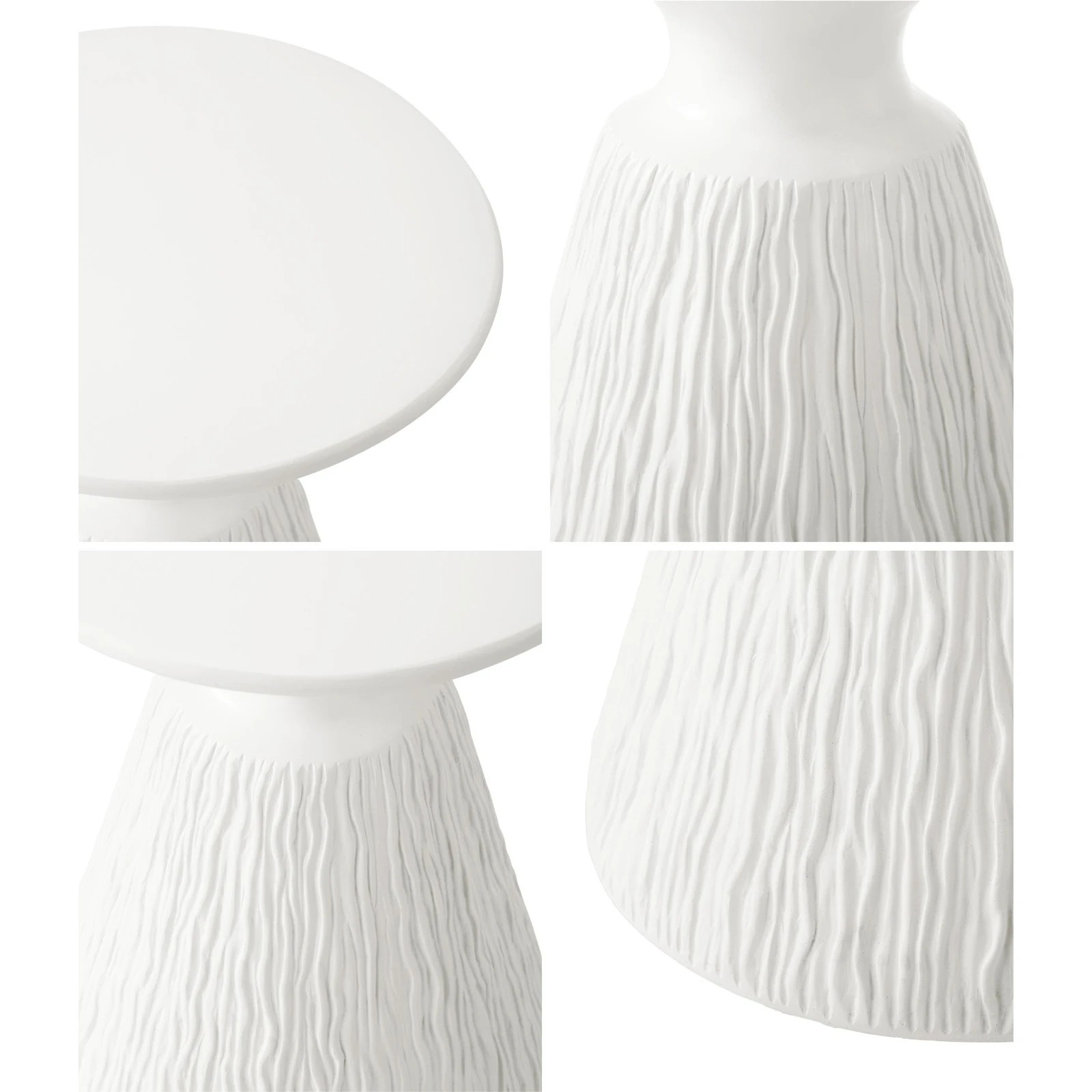 3 Oikiture Side Table Coffee Bedside End Stool Stand Stone Indoor Outdoor
 - White, 3 of 8