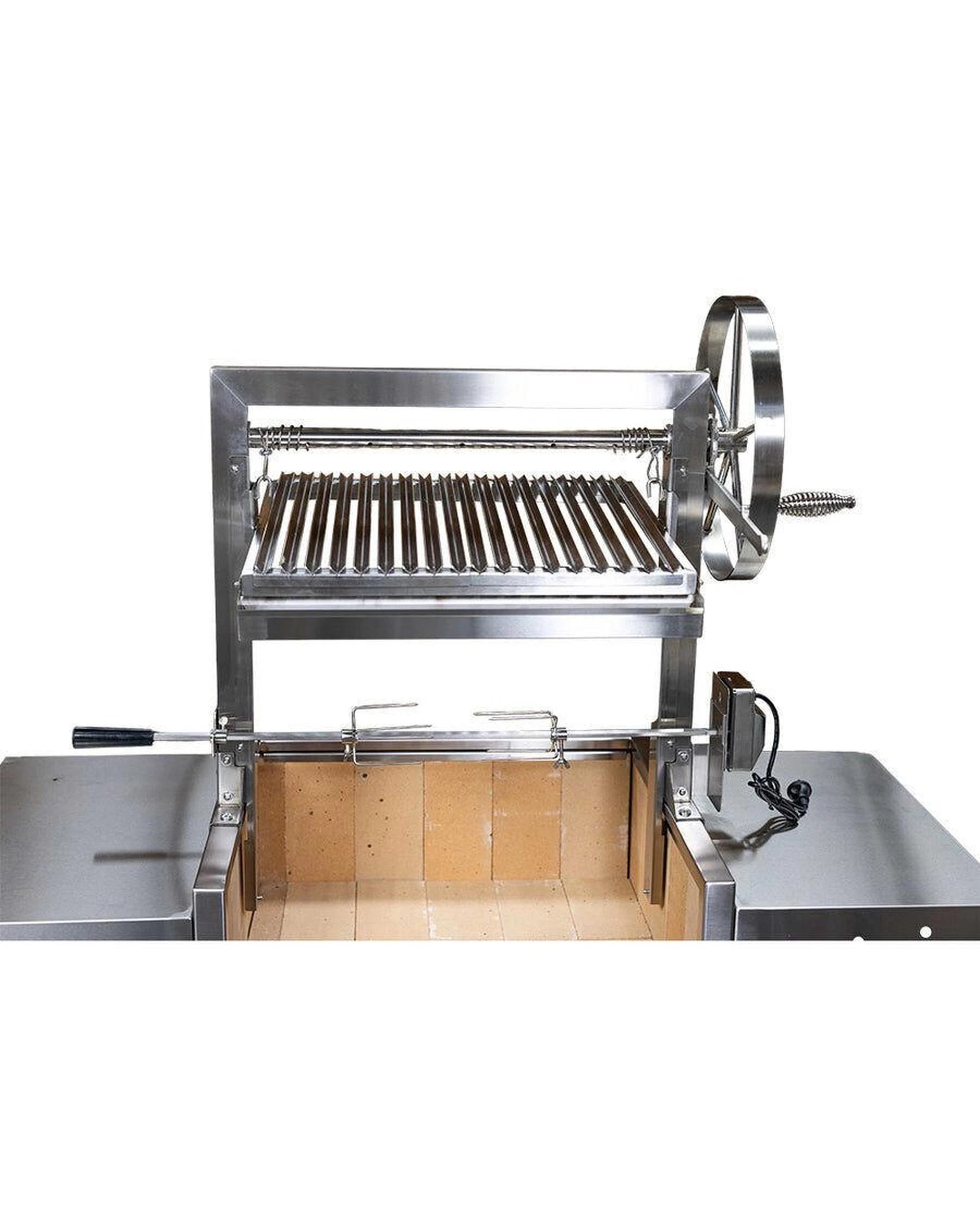 6 Flaming Coals Large Stainless Steel Parrilla BBQ with Rotisserie, 6 of 9