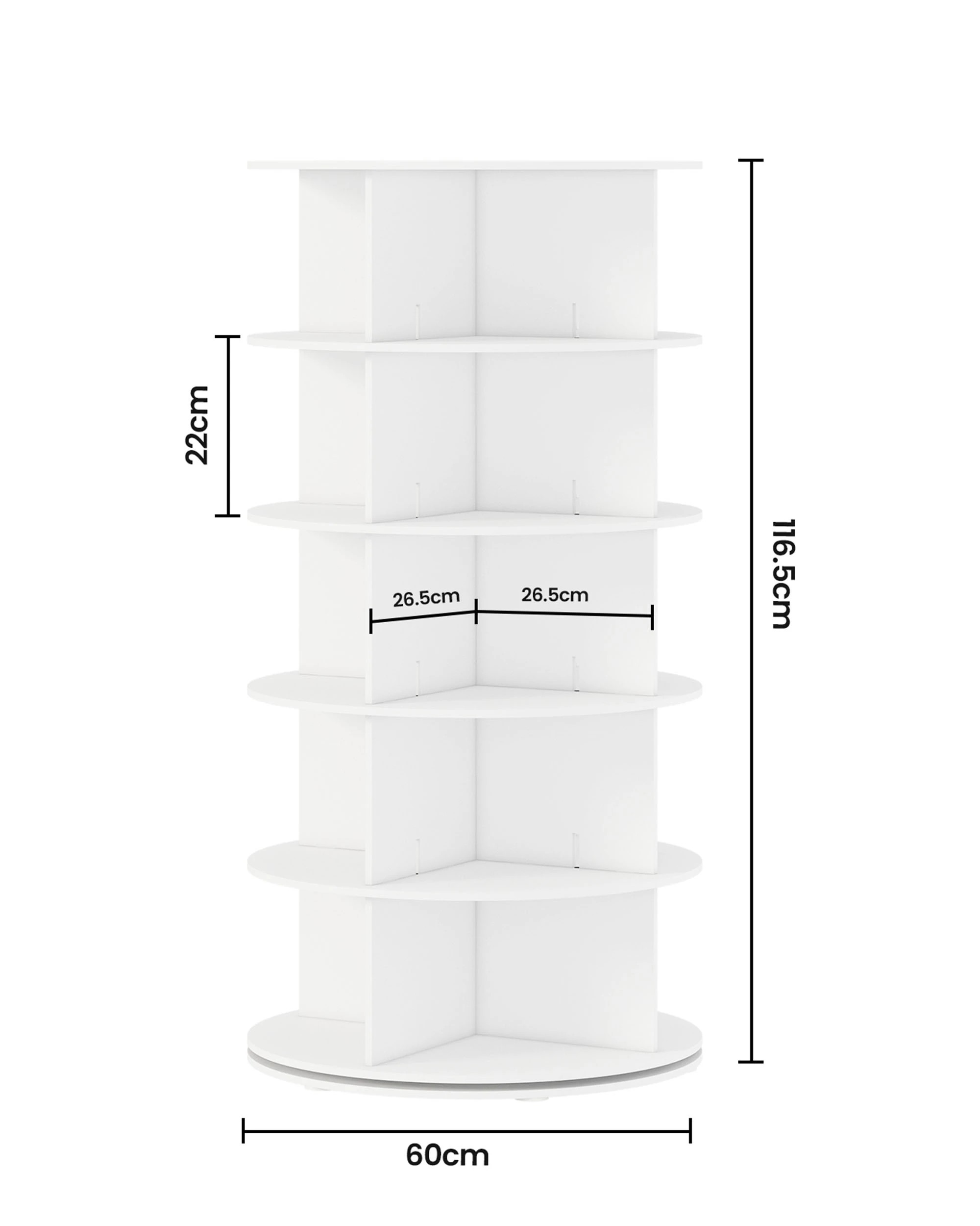 9 Advwin 5 Tier Rotating Shoe Rack Tower 360?Revolving Sneaker Display Rack Round Carousel Shoe Display Lazy Susan, 9 of 9