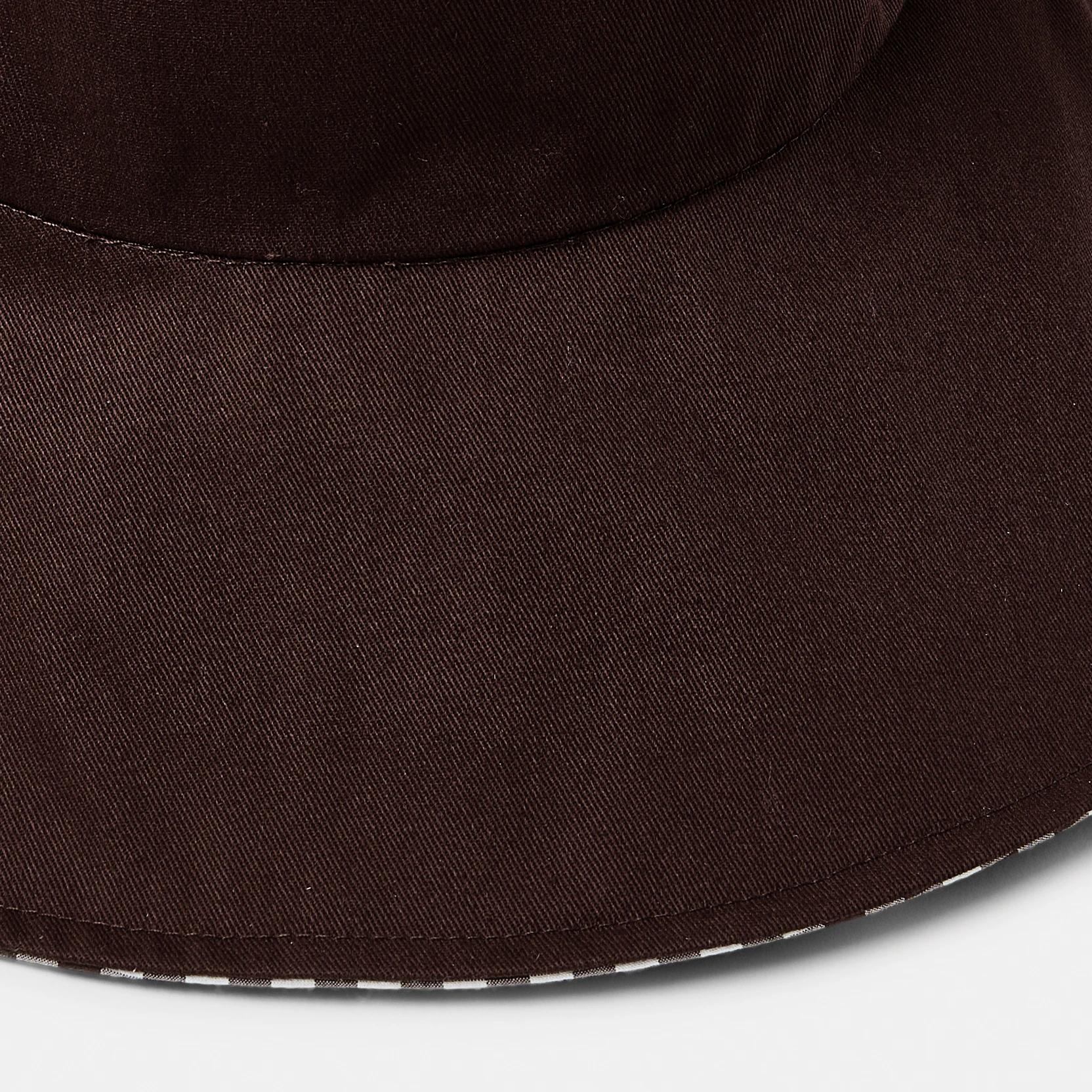 4 Wide Reversible Bucket Hat Choc Ging, 4 of 4