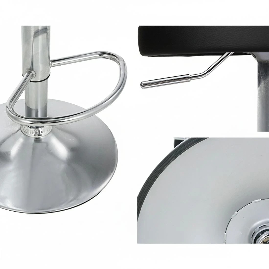 5 Artiss 2x Bar Stools PU Leather Gas Lift - Black, 5 of 5