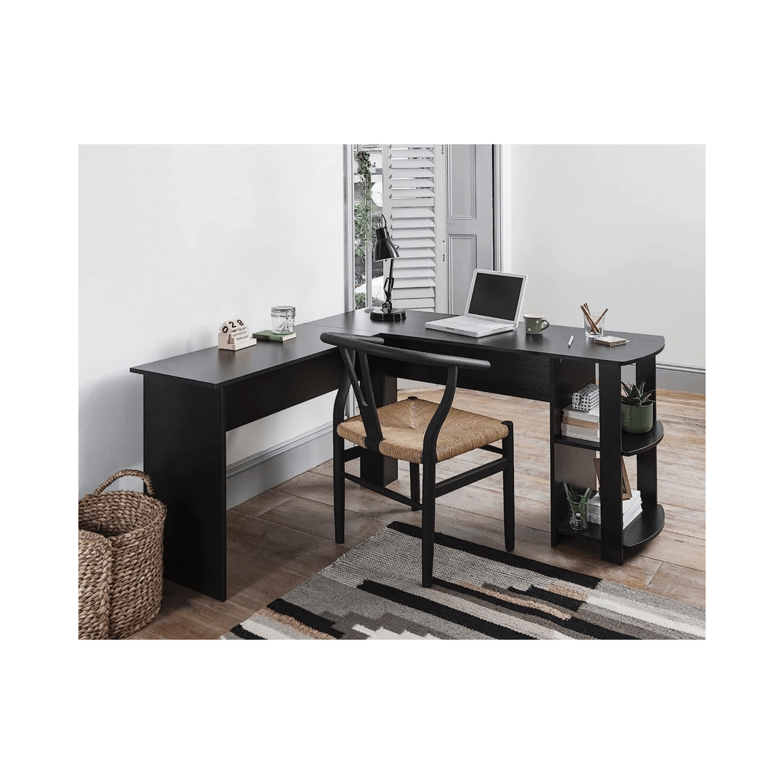 7 Advwin Computer Desk L Shaped Office Desk Corner Study Table Black, 7 of 7