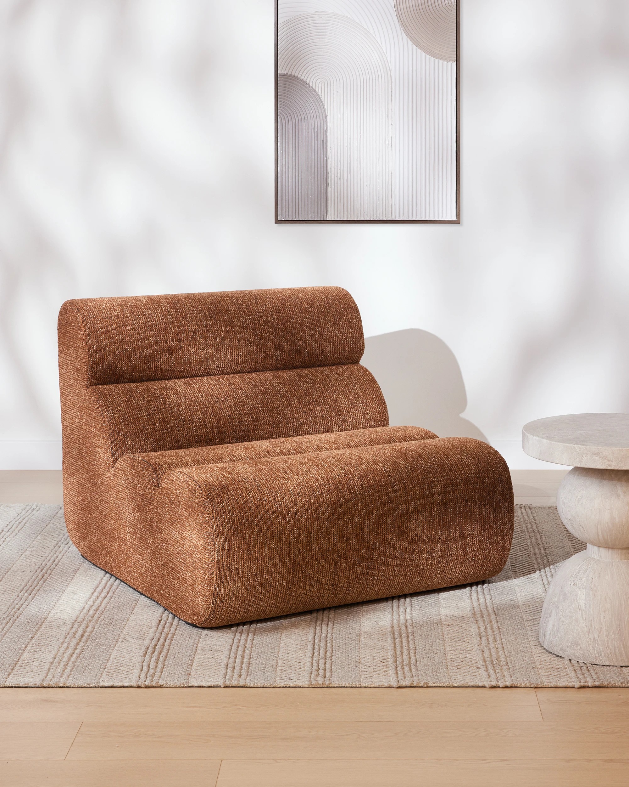 1 Rae Modular Compressed Lounge Chair - Rust, 1 of 7