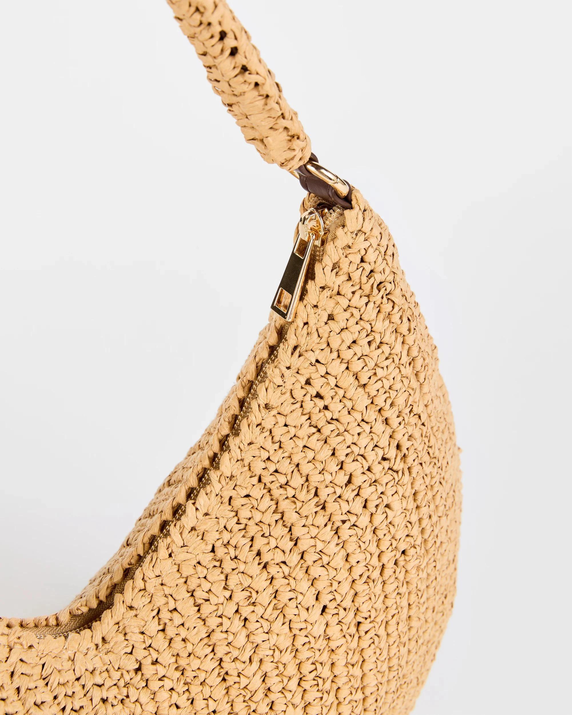 2 Target Crescent Paper Straw Shoulder Bag NATURAL, 2 of 2