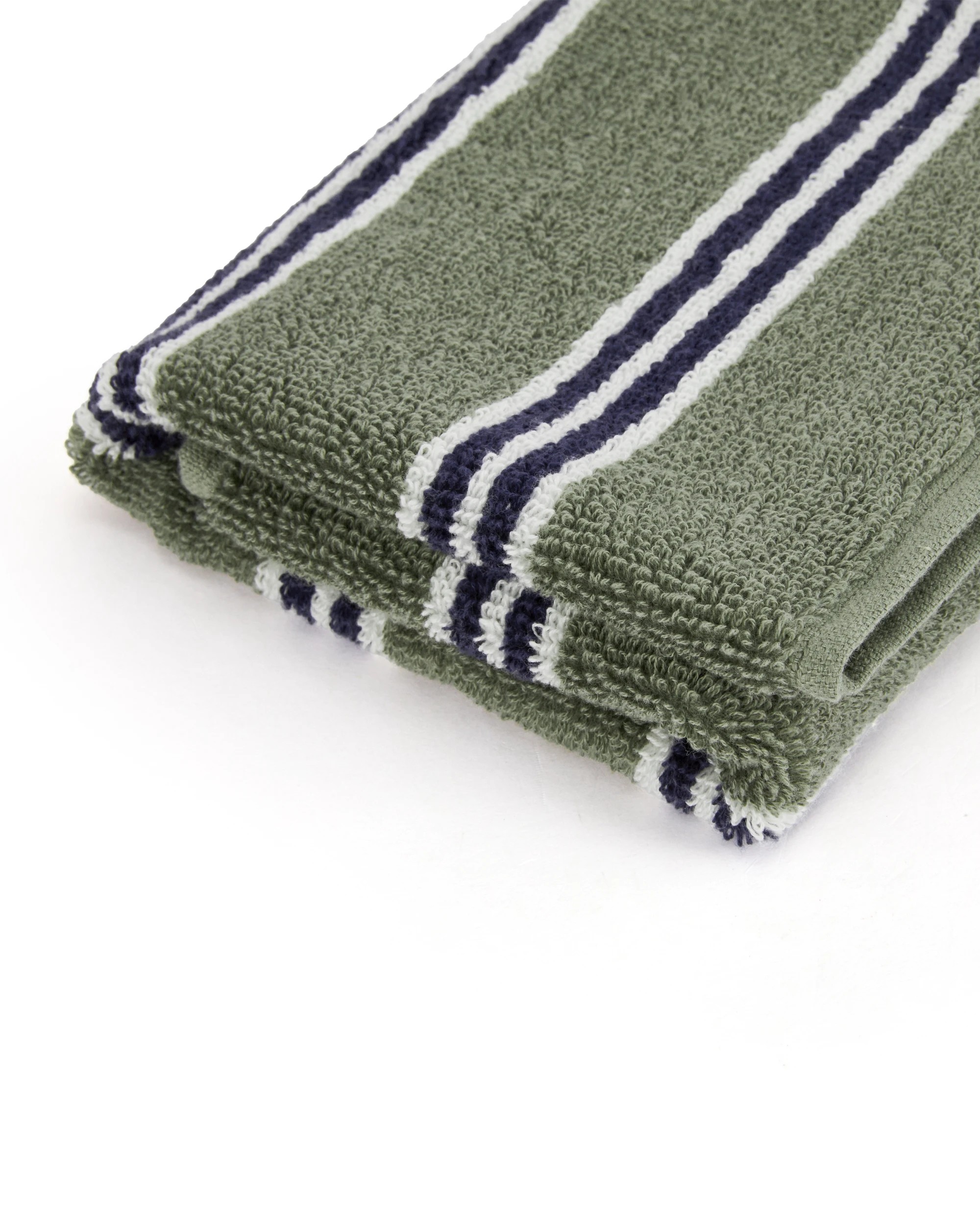 4 Stripe Cotton Hand Towel - Green, 4 of 5