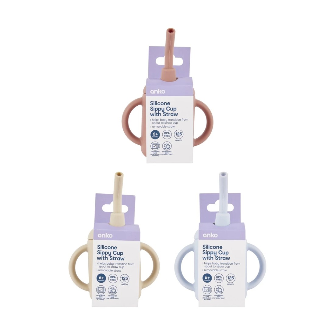 7 Silicone Sippy Cup with Straw - Assorted, 7 of 7