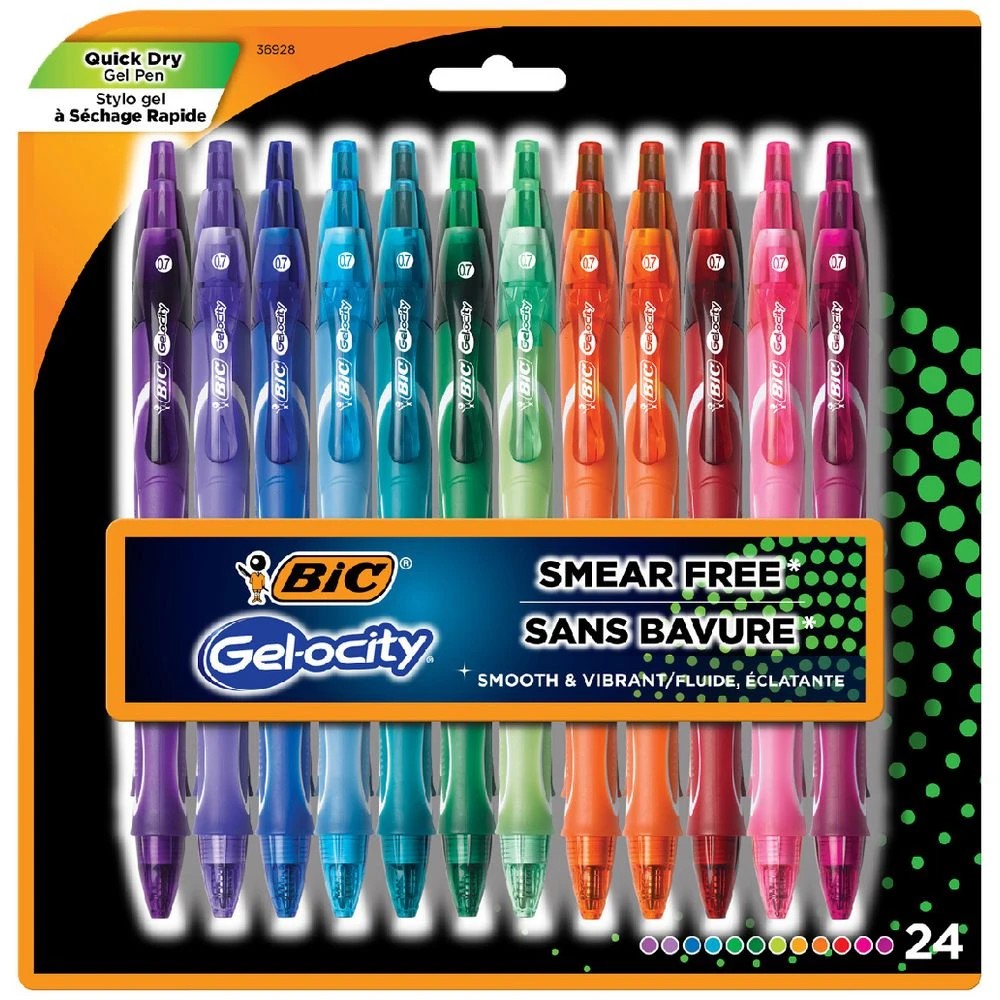 1 Bic Gelocity Quick Dry Gel Pens 0.7mm Assorted 24 Pack, 1 of 6