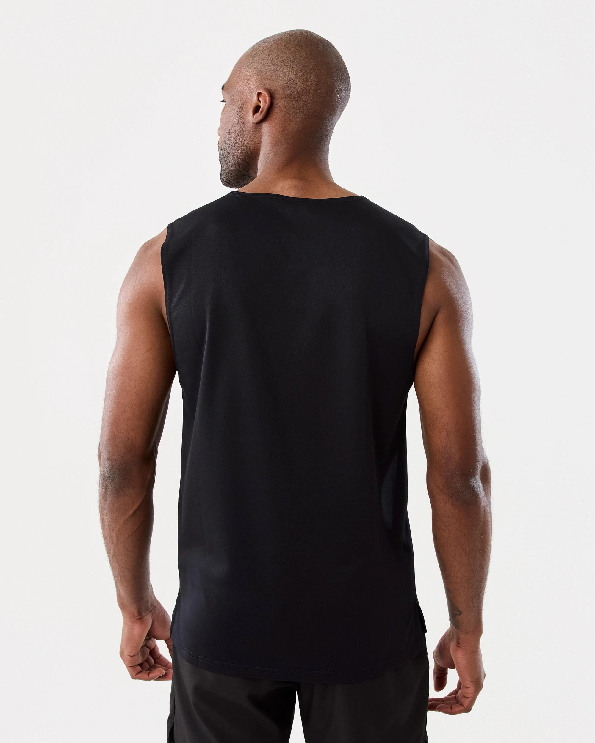 3 Active Mens Mesh Muscle Black, 3 of 7