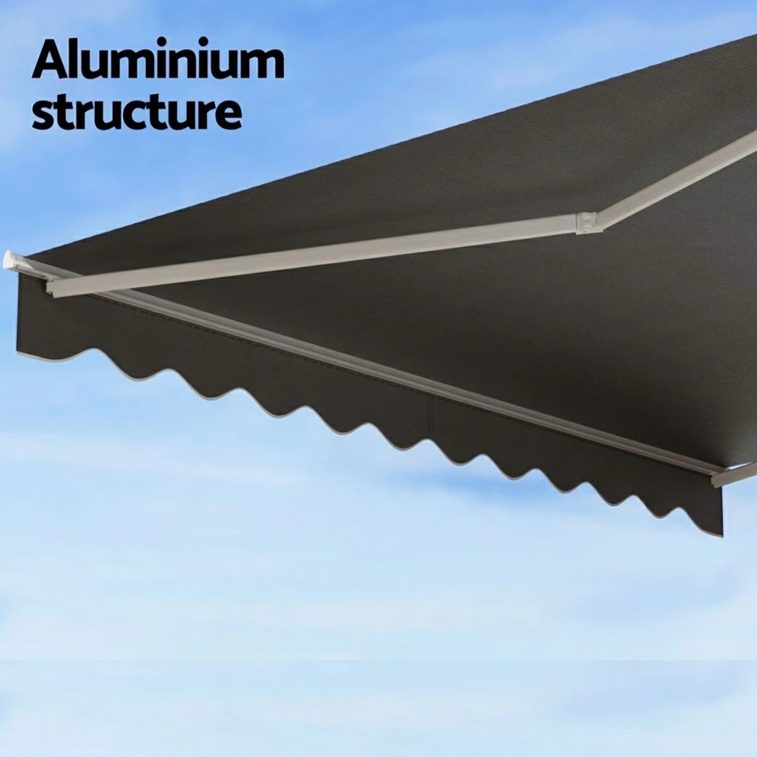 4 Instahut Retractable Folding Arm Awning Manual Sunshade 4.5Mx3M - Grey, 4 of 6