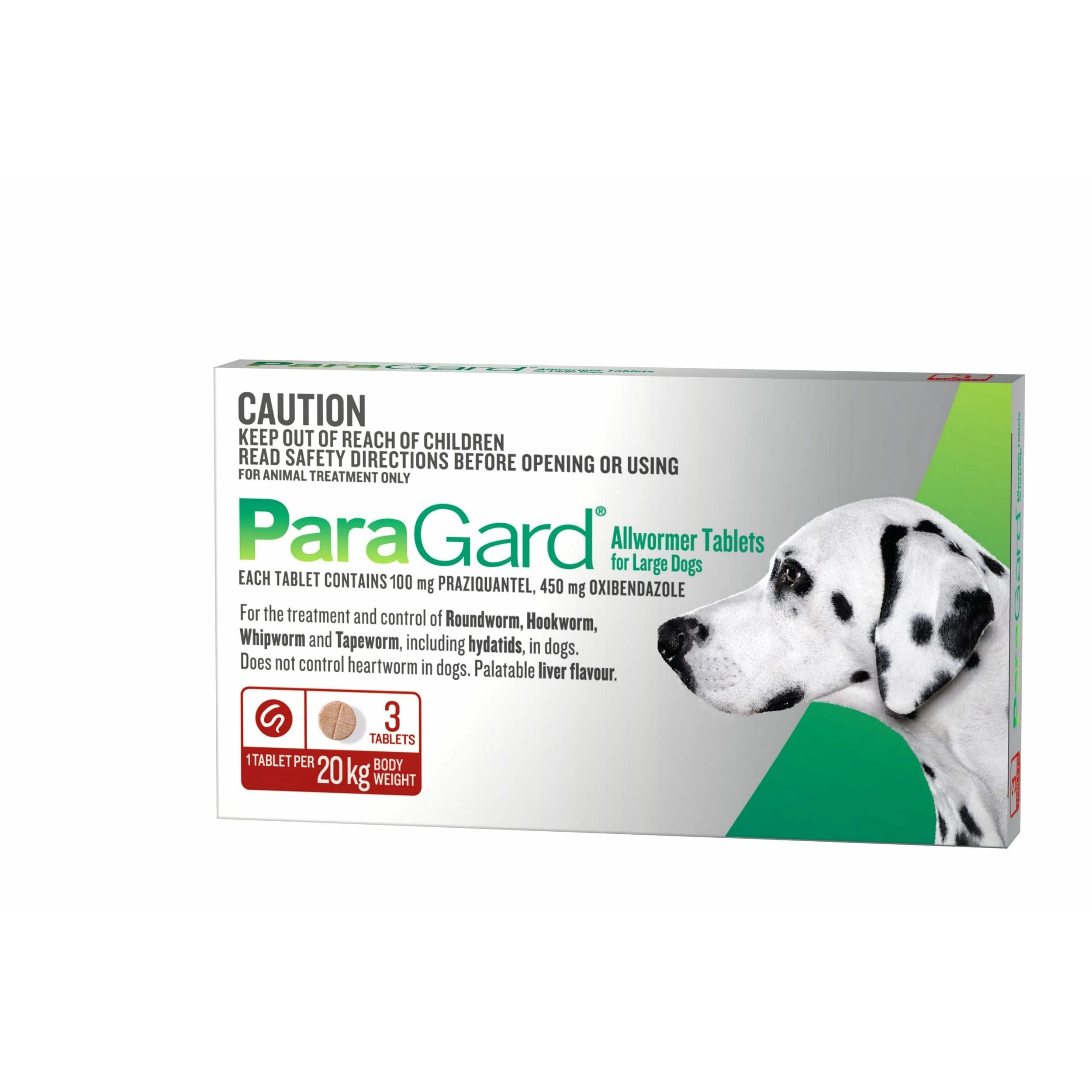 1 Paragard Allwormer For Large Dogs 3 Tabs, 1 of 1