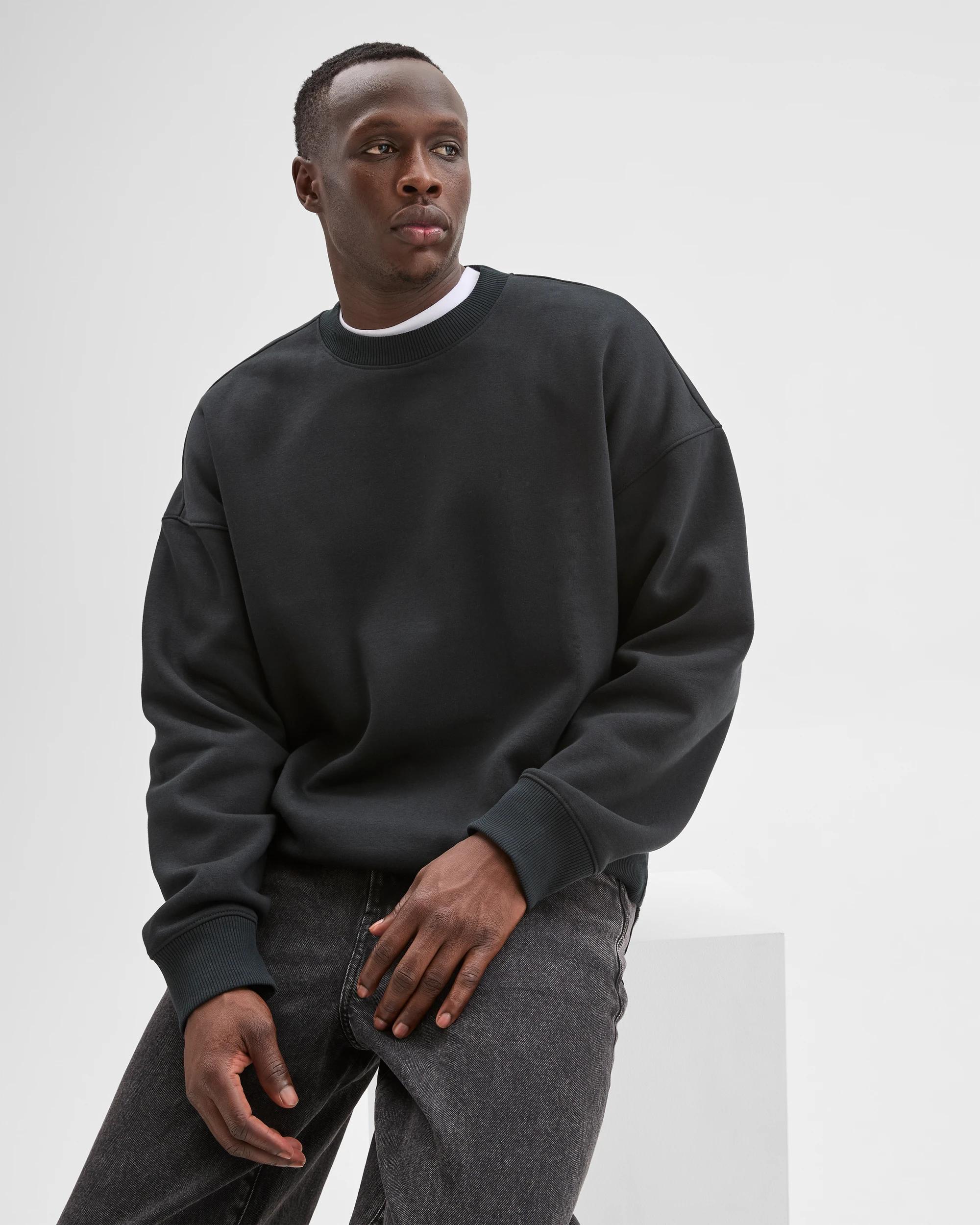 3 Commons Australian Cotton Blend Oversized Heavyweight Jumper BLACK, 3 of 7