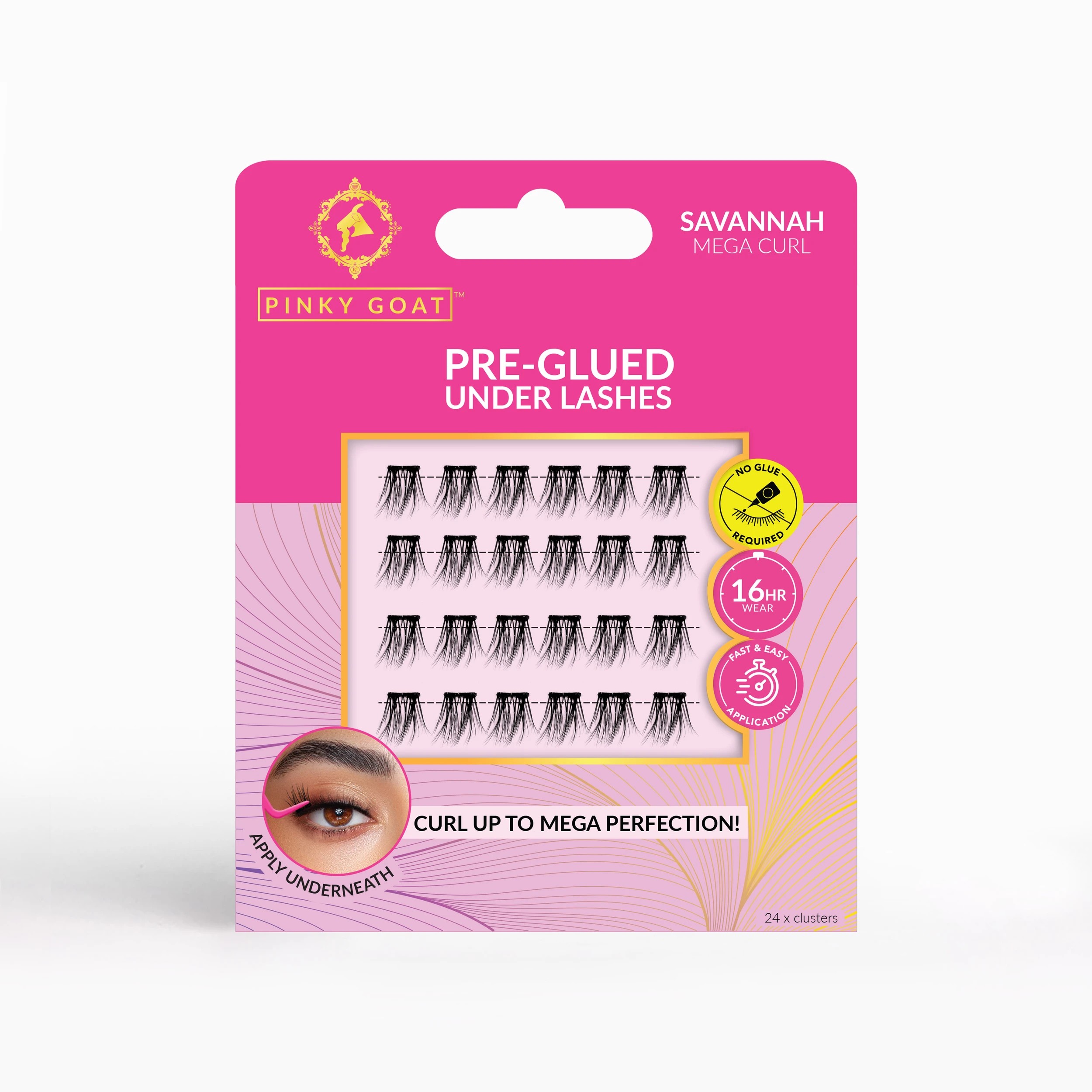 1 Pinky Goat 24 Pack Pre-Glued Under Lashes - Savannah, 1 of 3