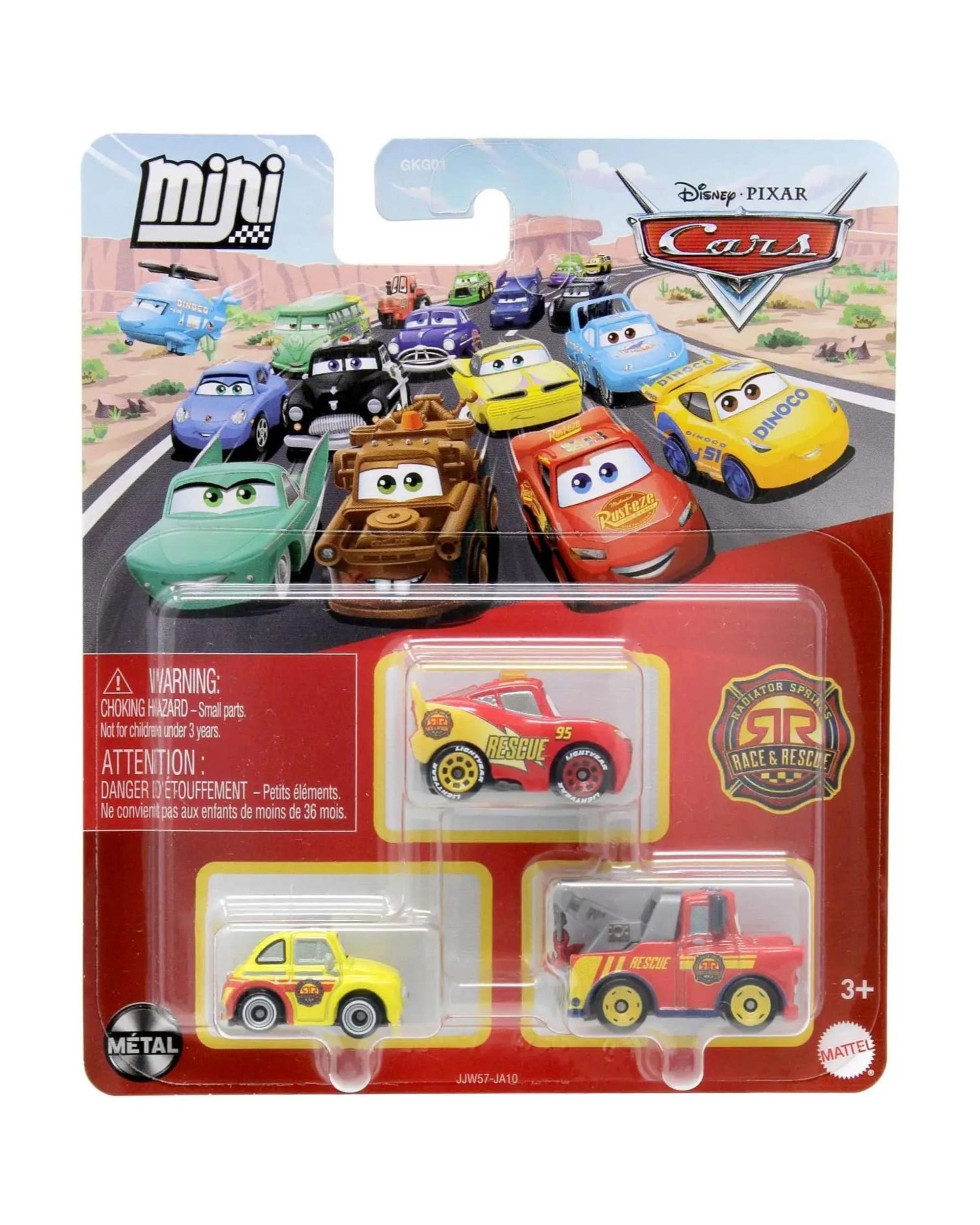 1 Disney Pixar Cars Mini Racers Race and Rescue Diecast Car 3 Pack - Luigi, Lightning McQueen, Mater, 1 of 1