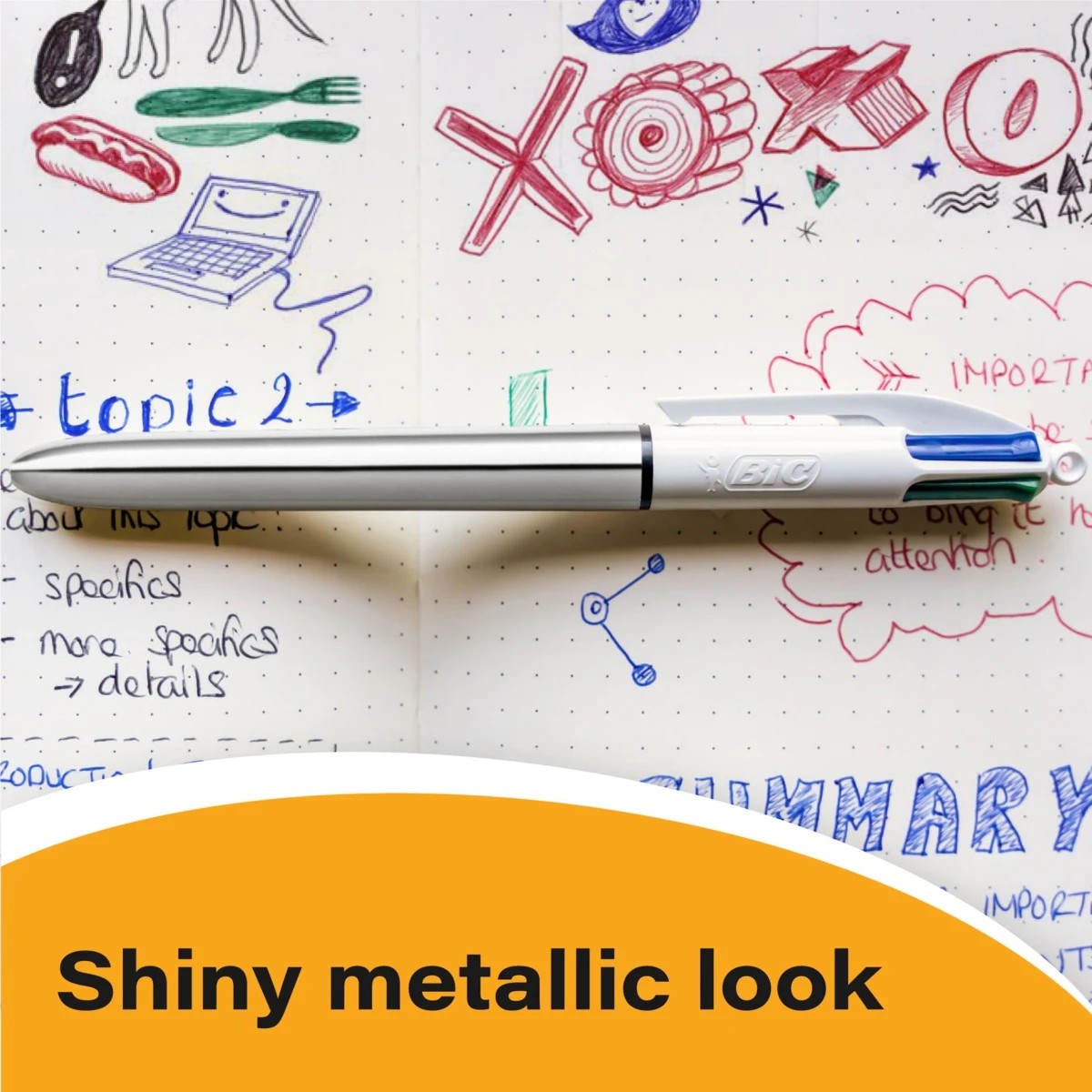 9 3 Pack BIC 4 Colours Shine Ballpoint Pen, 9 of 10