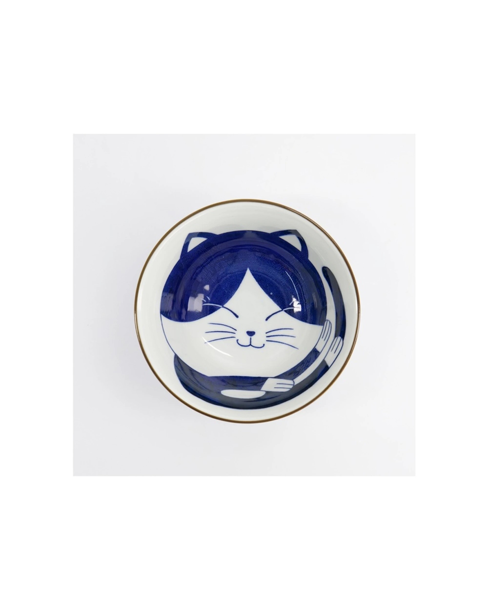 2 Tokyo Design Kawaii Cat Neko Tayo Bowl 15x6.5cm Porcelain - Blue, 2 of 3