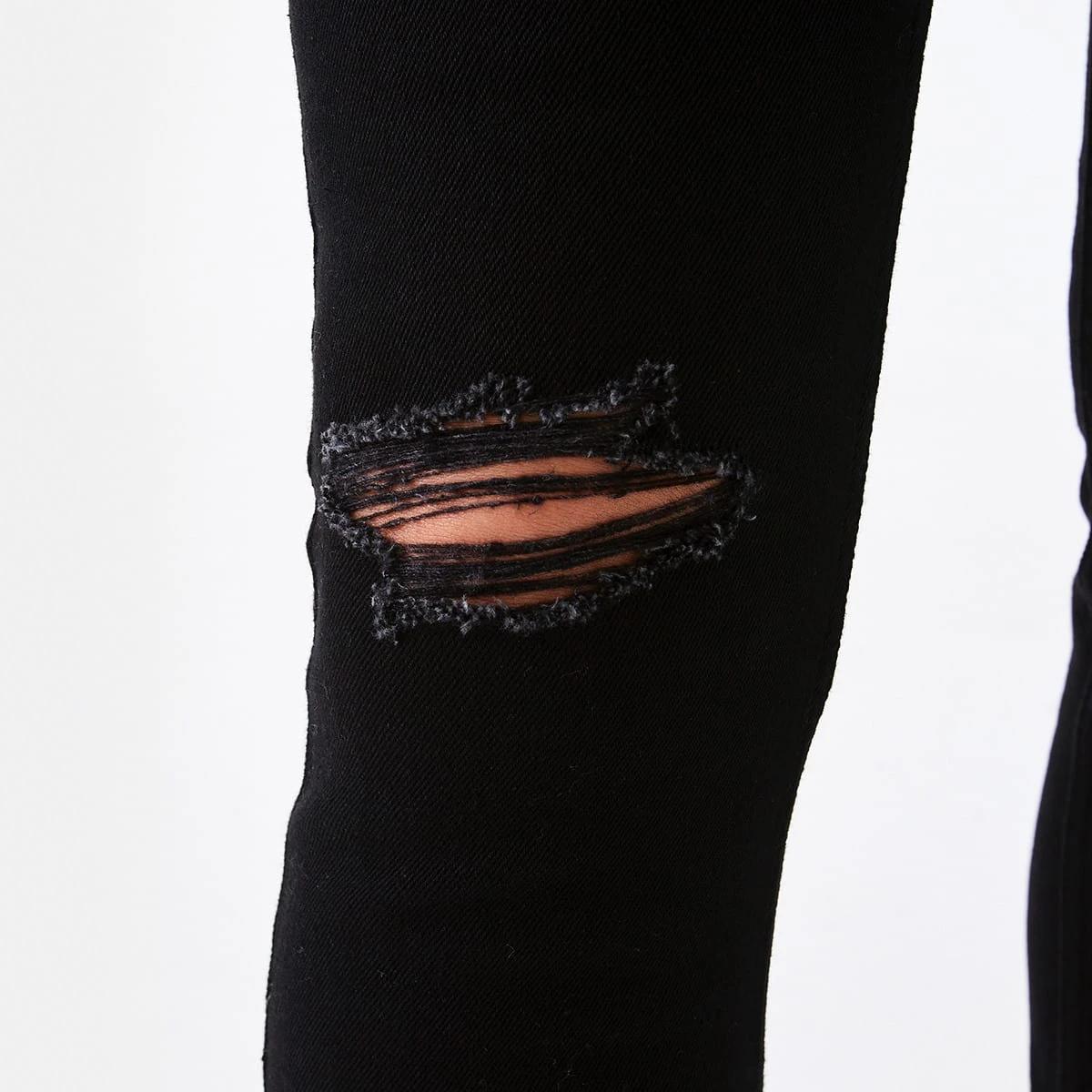 6 Distressed Skinny Jeans Black, 6 of 6