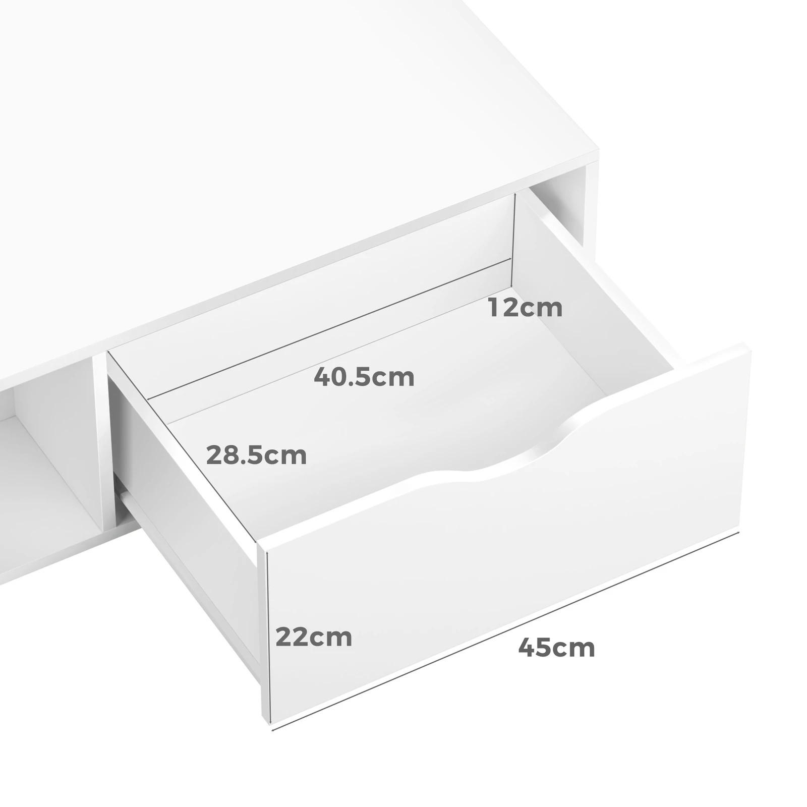 4 Alfordson Coffee Table Storage Tables 2 Drawers Shelf Modern Desk - White, 4 of 10