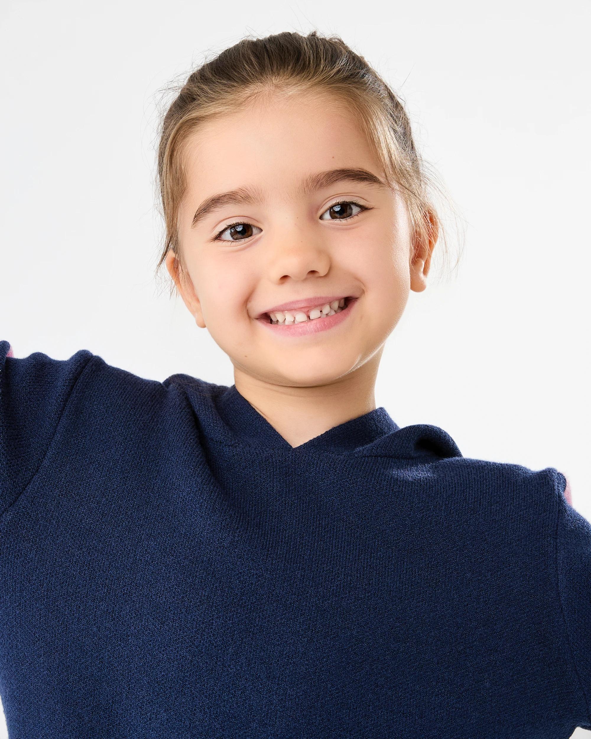 3 Bonded Knit Hoodie Dress Navy, 3 of 7