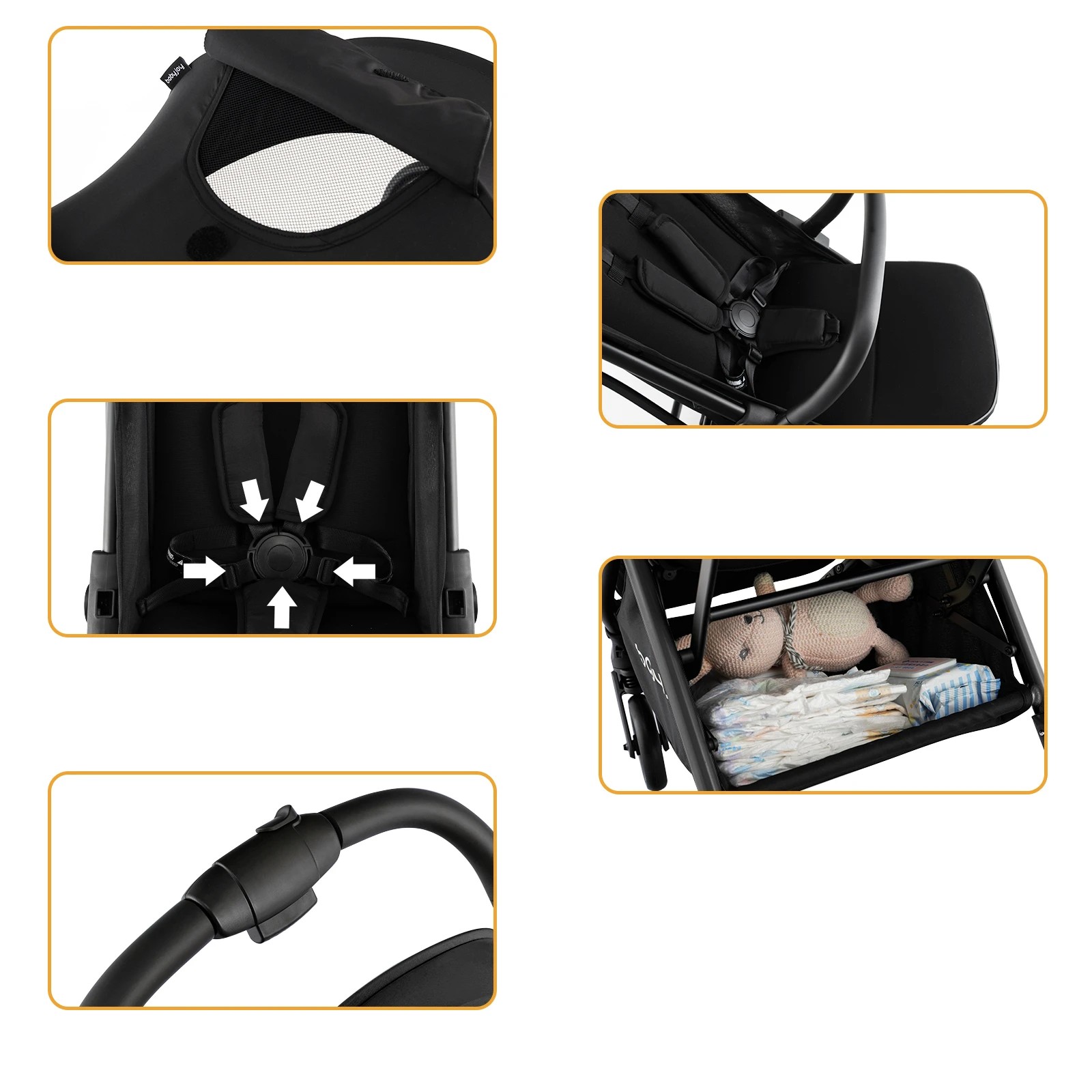 3 Costway Portable Stroller Baby Pram Adjustable Pushchair, 3 of 6