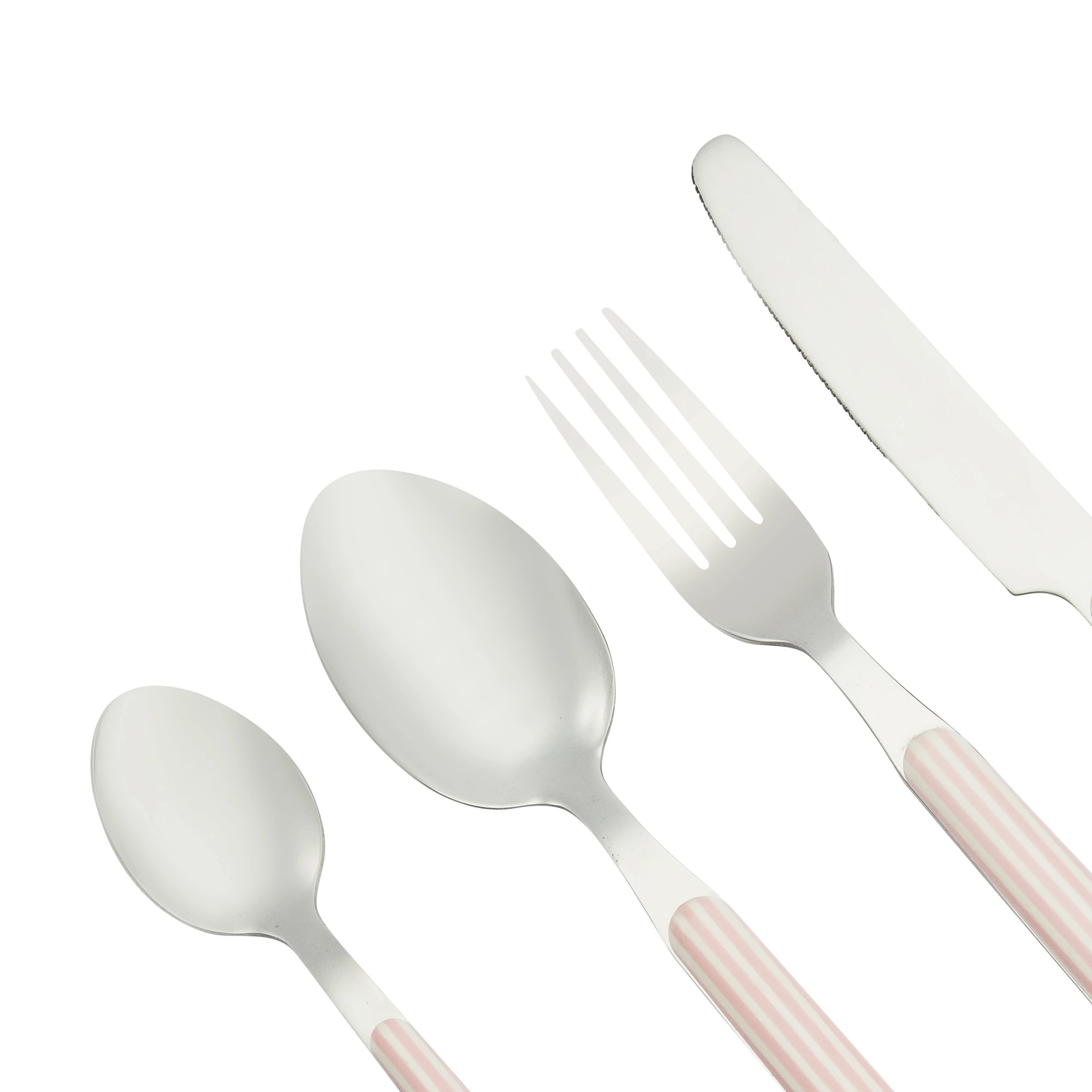 2 16 Piece Lilac Stripe Cutlery Set, 2 of 5