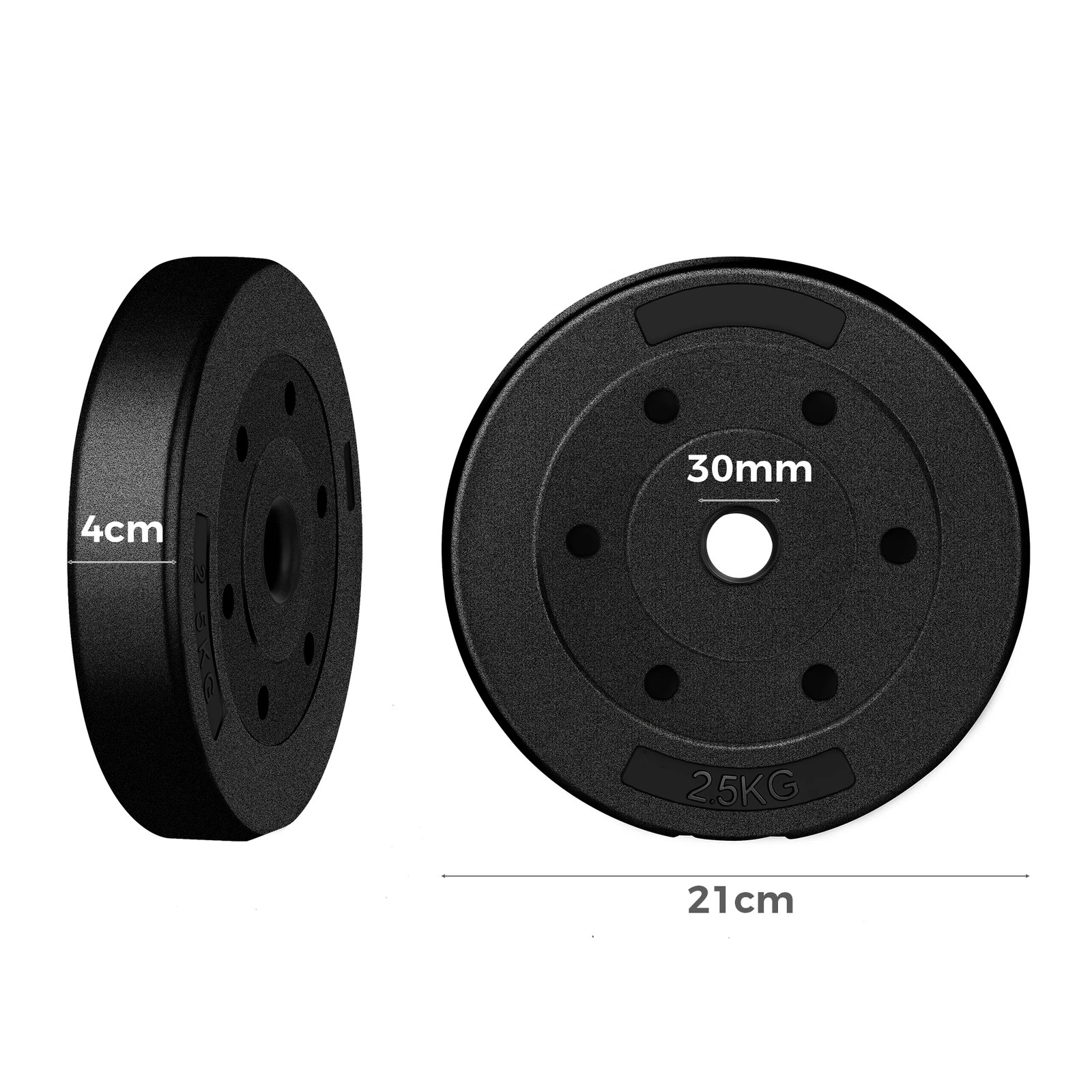 3 Black Lord Weight Plate Set Barbell Dumbbell Weight 20kg, 3 of 3