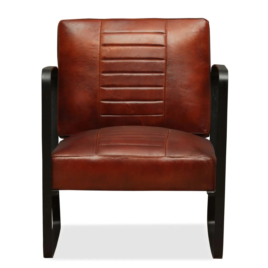 2 vidaXL Leather chair Industrial - Brown, 2 of 7