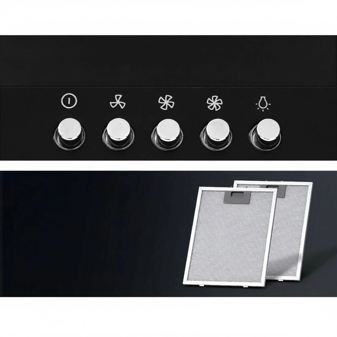 4 Devanti 600mm Range Hood 60cm Rangehood - Black, 4 of 7
