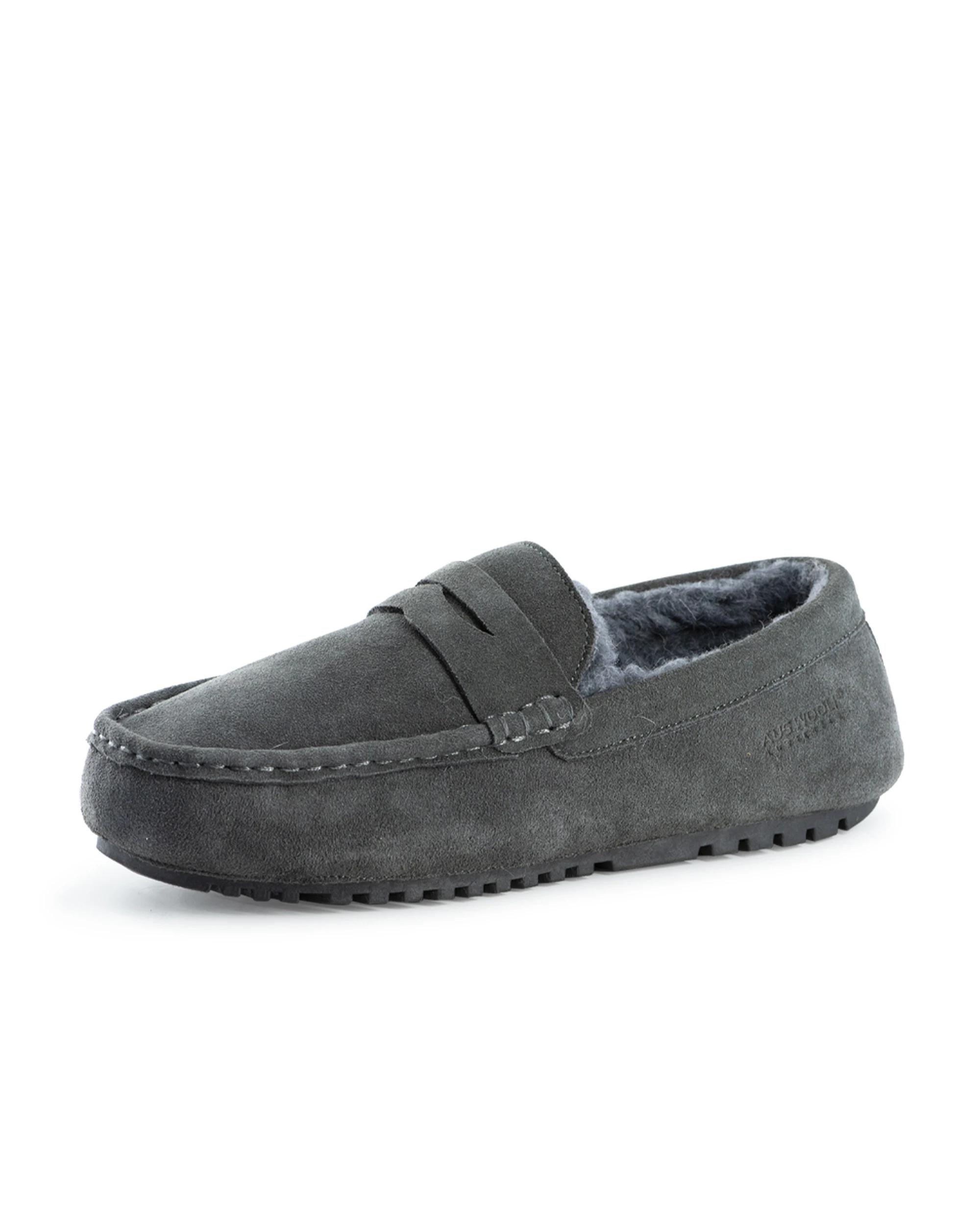 5 Aus Wooli Hand Stitched Unisex Sheepskin Moccasin - Terrigal GREY, 5 of 5