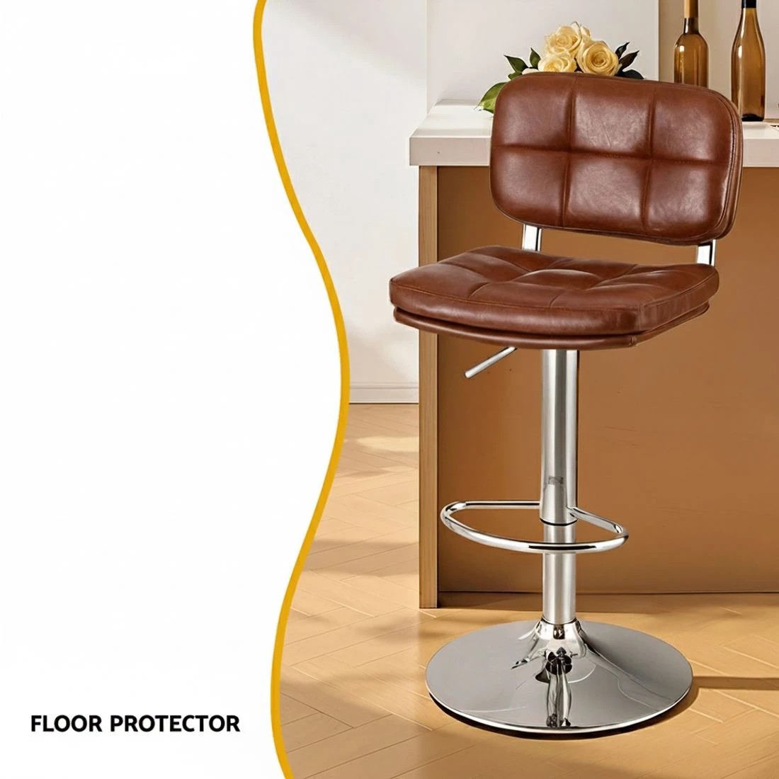 6 Artiss 4x Bar Stools Kitchen Swivel Gas Lift Counter Chair Tuft PU Leather - Multi, 6 of 6